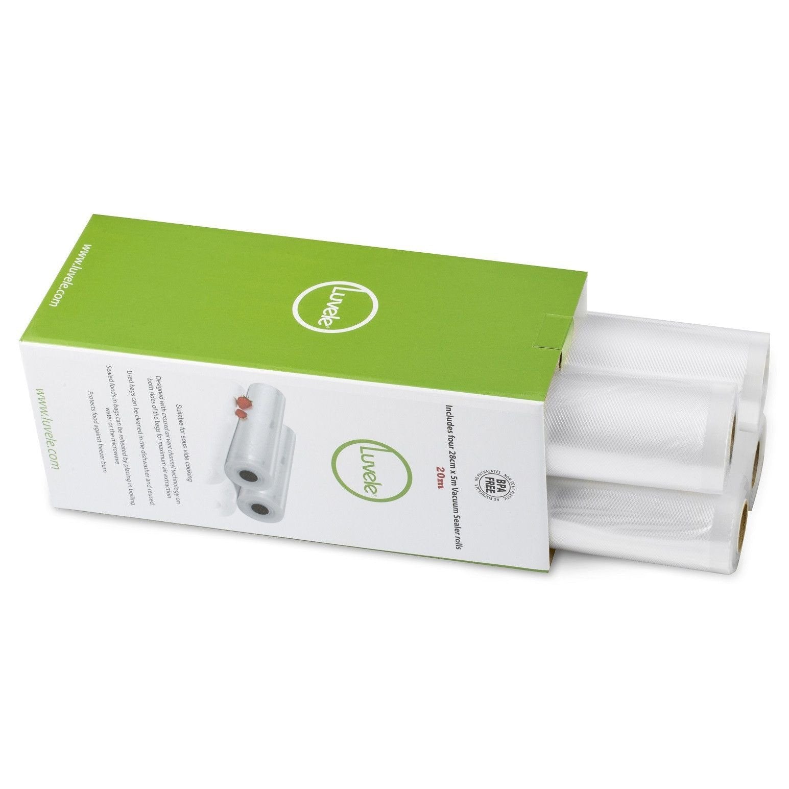 Luvele Vacuum Sealer Bags - 80m Rolls for Sous Vide Cooking, Food Storage & Meal Prep | Airtight Freezer Bags for Freshness | Perfect for Vacuum Sealers & Sous Vide Machines