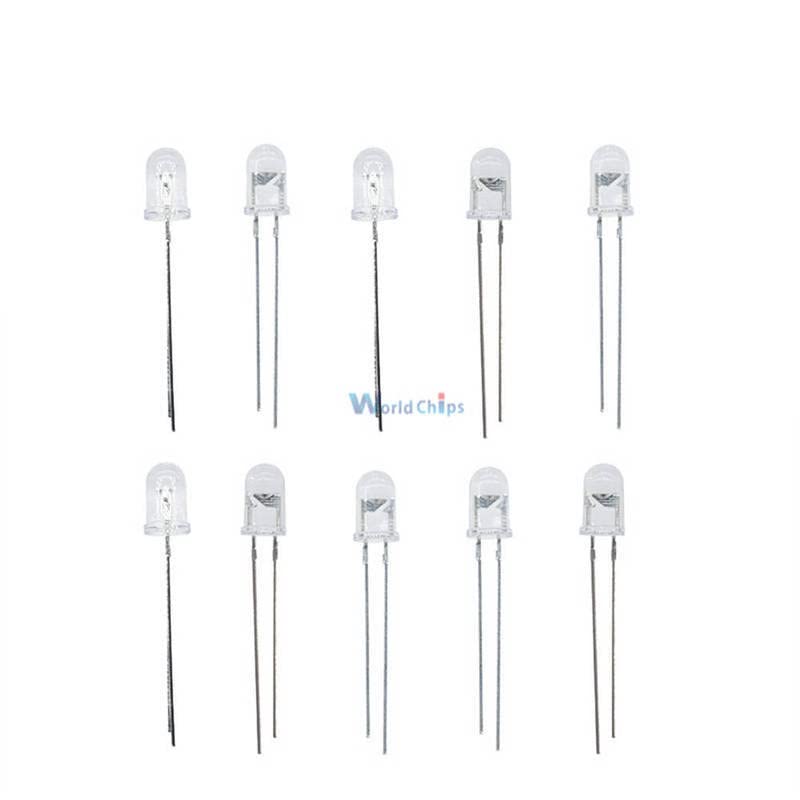 10Pcs 5mm 850nm IR Infrared LED Lamps for Night Vision Security Cameras, CCTV Systems, and DIY Electronics Projects