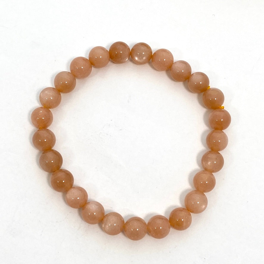 Moonstone (Peach) Healing Crystal Bracelet for Women - Natural Gemstone Jewelry for Meditation, Yoga & Positive Energy
