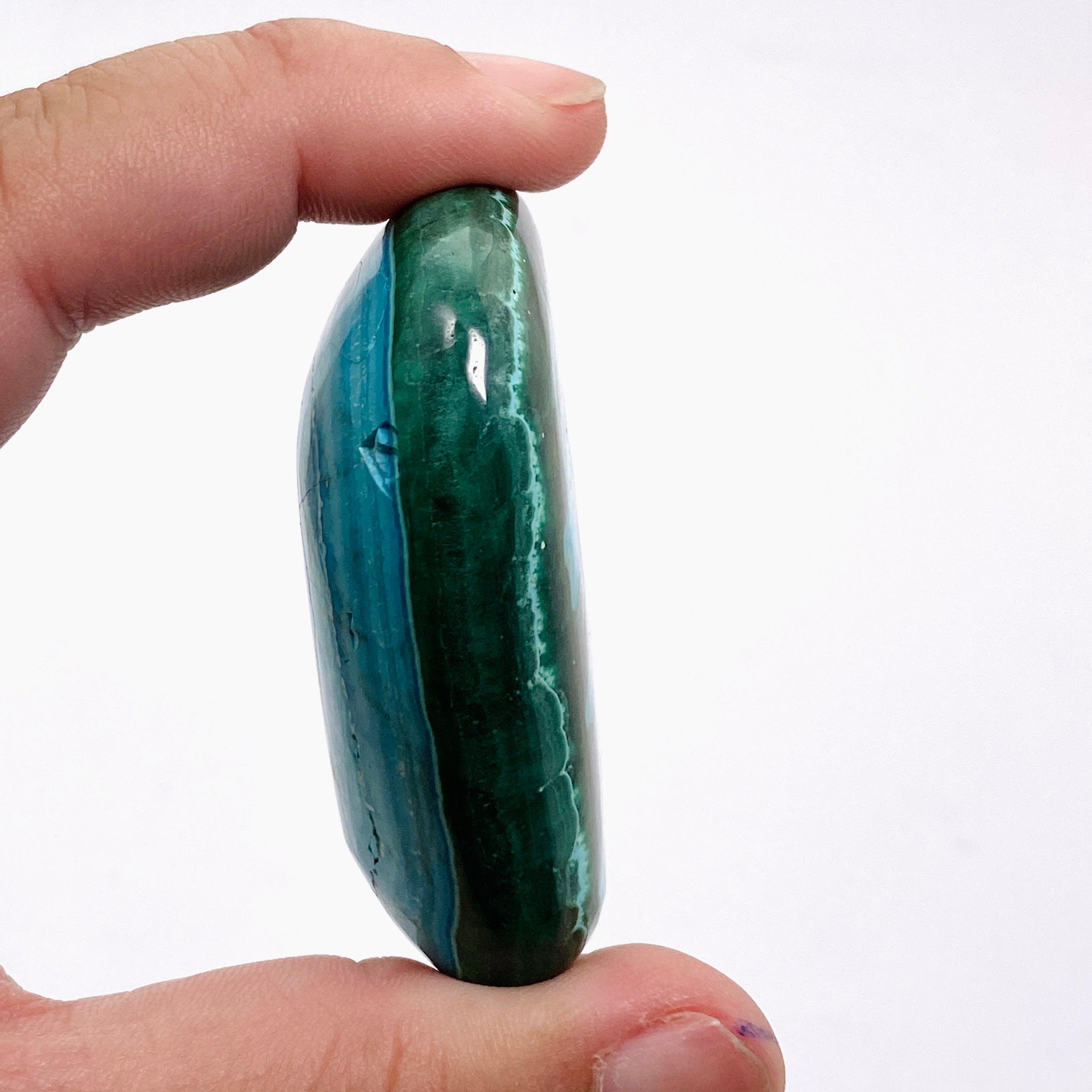 Natural Malachite and Chrysocolla Polished Freeform Stone - Congo CR3749 | Healing Crystal for Meditation, Jewelry Making & Home Decor