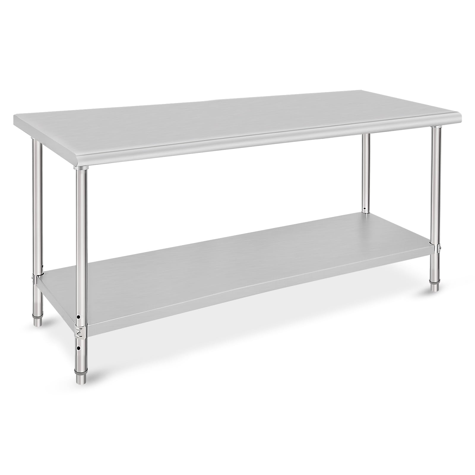 NSF Certified 72x30x35 Inch Stainless Steel Commercial Prep Table with Undershelf - Heavy Duty Food Preparation Workstation for Restaurant, Kitchen, Hotel & Catering | Ideal for Chopping, Baking & Food Service