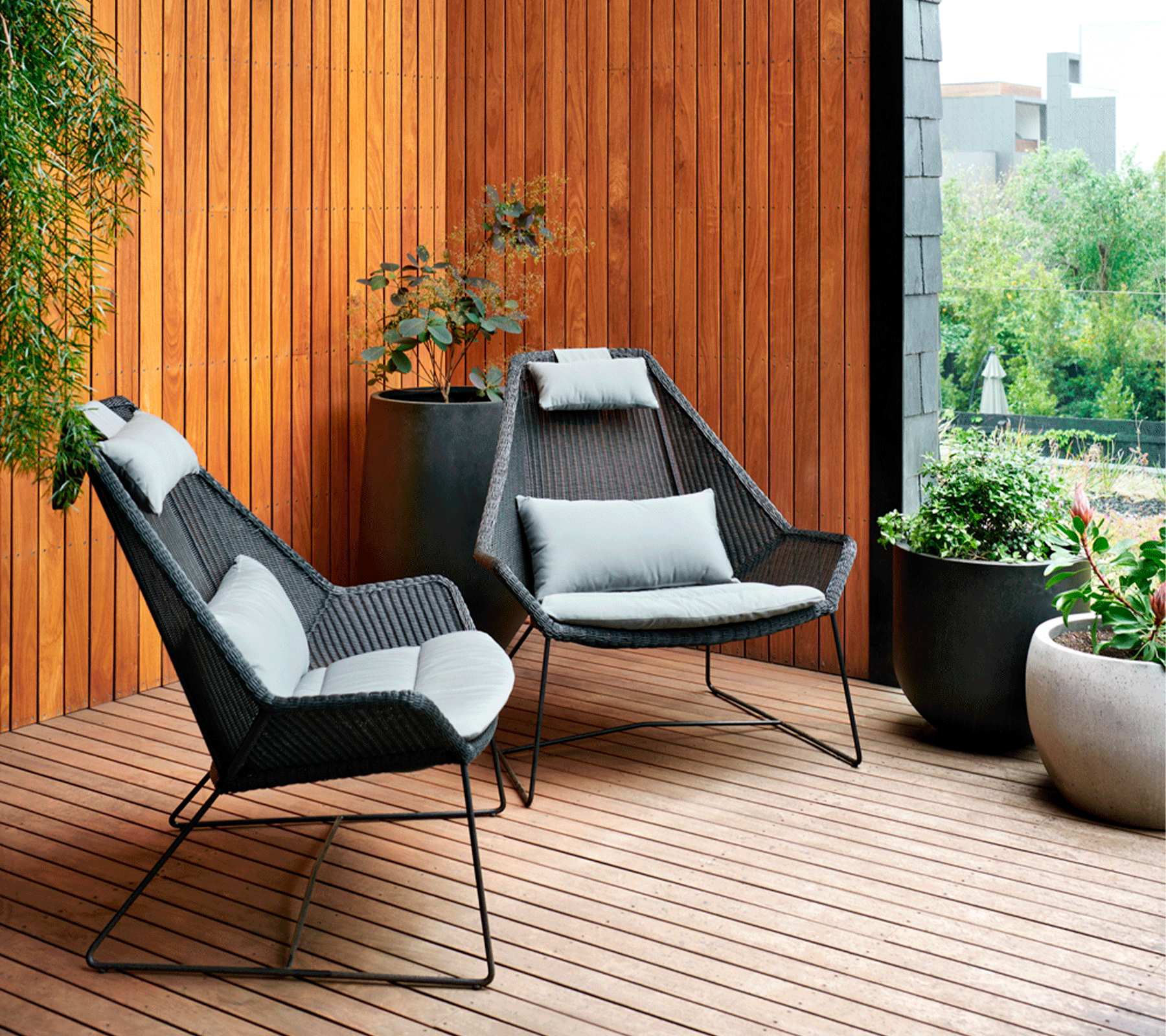 Breeze Highback Outdoor Chair - Comfortable Patio Lounge Chair for Backyard, Poolside, and Garden Relaxation