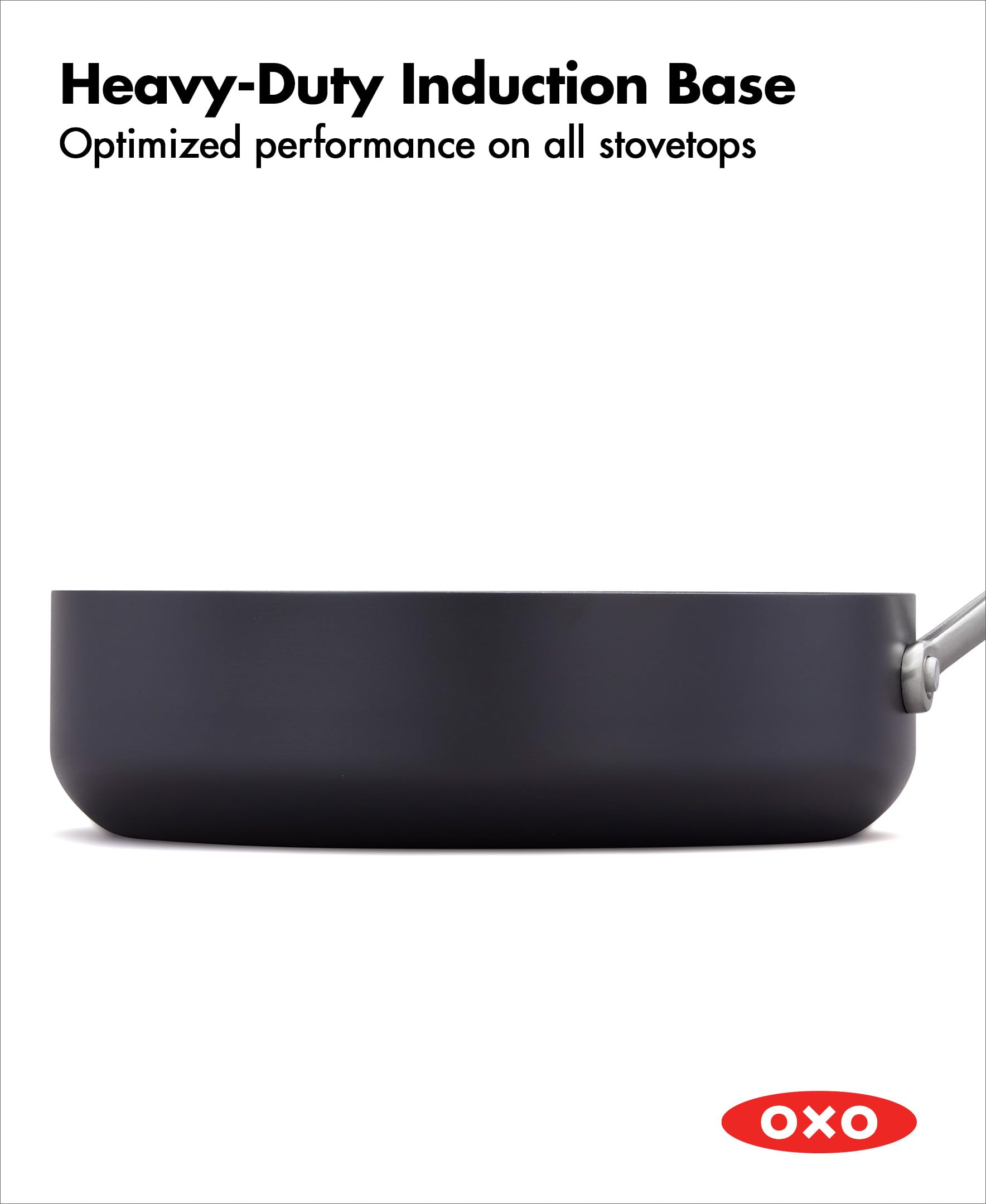 OXO Professional 5-Piece Nonstick Cookware Set - Hard Anodized PFAS-Free Ceramic Coating, Diamond Reinforced, Induction Compatible, Stainless Steel Handles, Oven & Dishwasher Safe - Perfect for Sautéing, Frying & Everyday Cooking