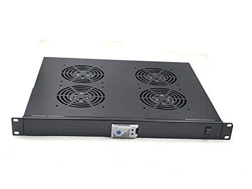 1U Rack Mount Server Cooling System with 4 High-Speed Fans | Digital Temperature Control for Data Centers & Server Rooms | Perfect for Network Equipment Racks and IT Infrastructure Cooling