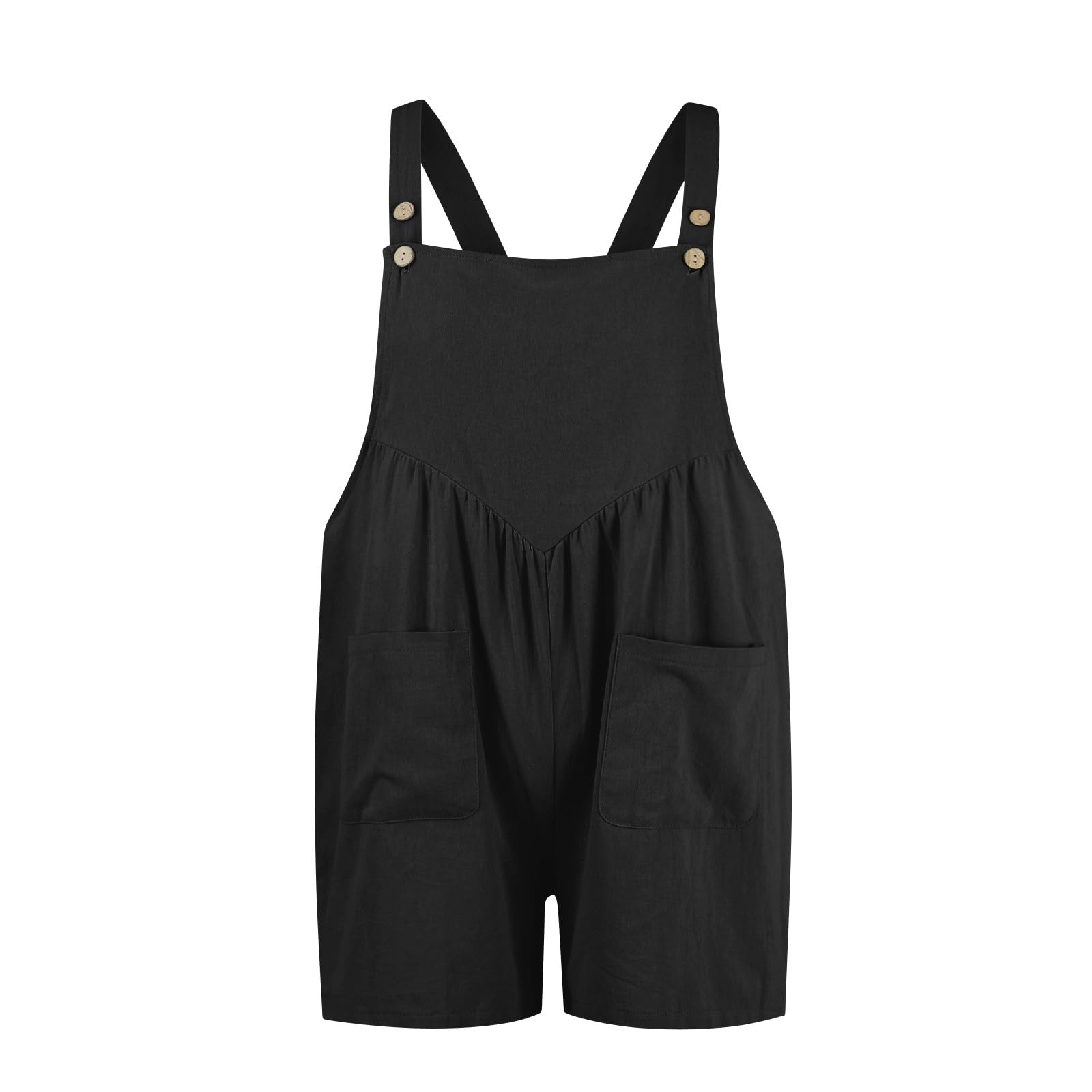 Women's Summer Romper - Dressy Casual Wide Leg Jumpsuit with Pockets, Button Down Loose Overalls Shorts | Beach Vacation, Outdoor Picnic, Summer Party Outfit