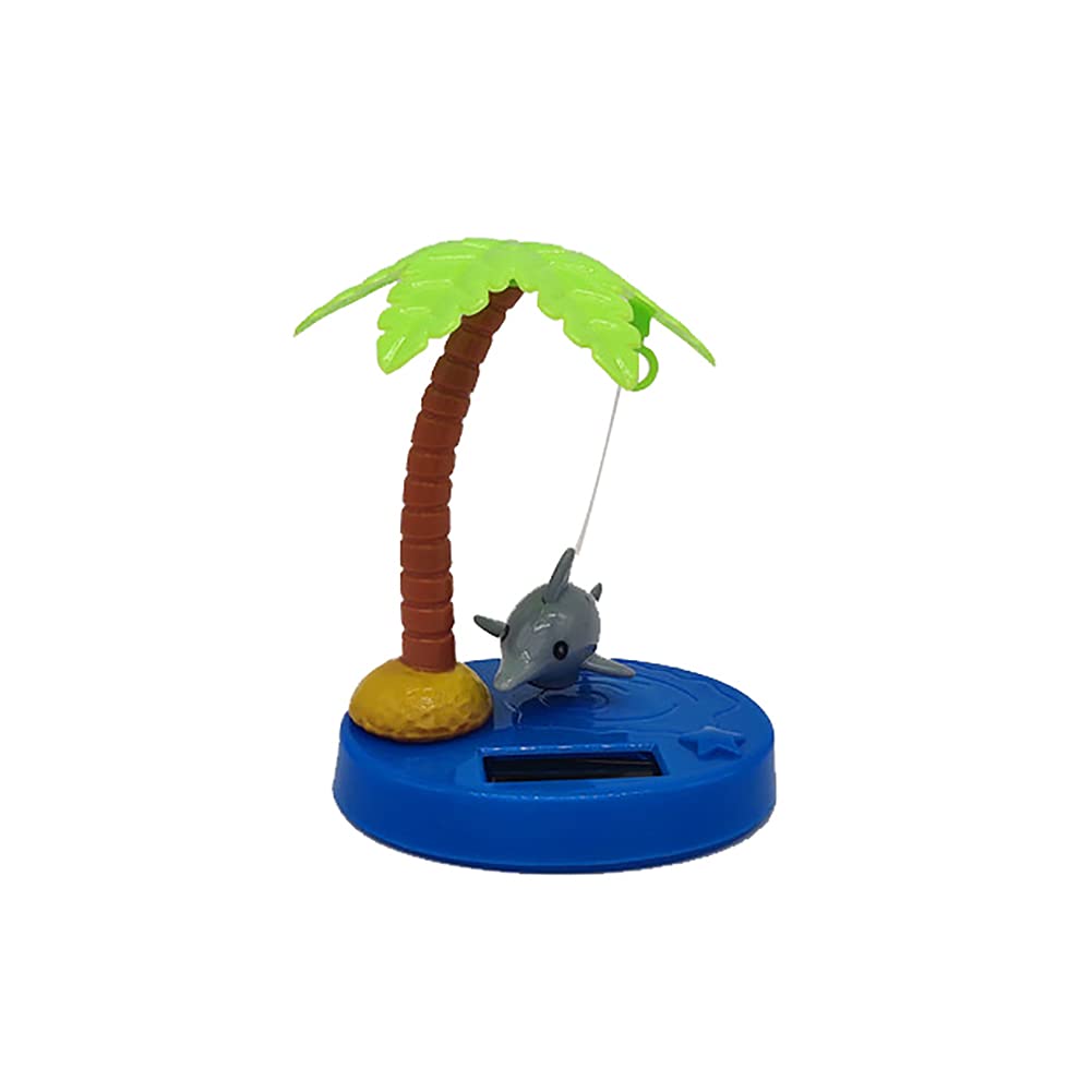 Solar Powered Dancing Coconut Tree Fish Toy - Eco-Friendly Solar Dancer Figure for Home, Car Dashboard Decoration | Fun Gift for Kids & Adults | Perfect for Parties, Office Desk & Outdoor Decor