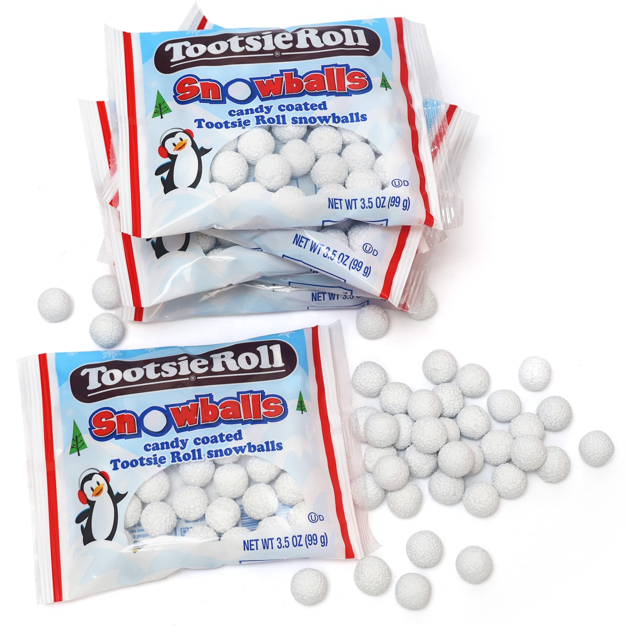 Tootsie Roll Candy Coated Snowballs 6 Pack - White Christmas Snowball Candy 21 oz for Gingerbread House Decorations, Stocking Stuffers, Holiday Cookies & Party Treats - Perfect for Christmas Baking, Gift Giving & Festive Desserts