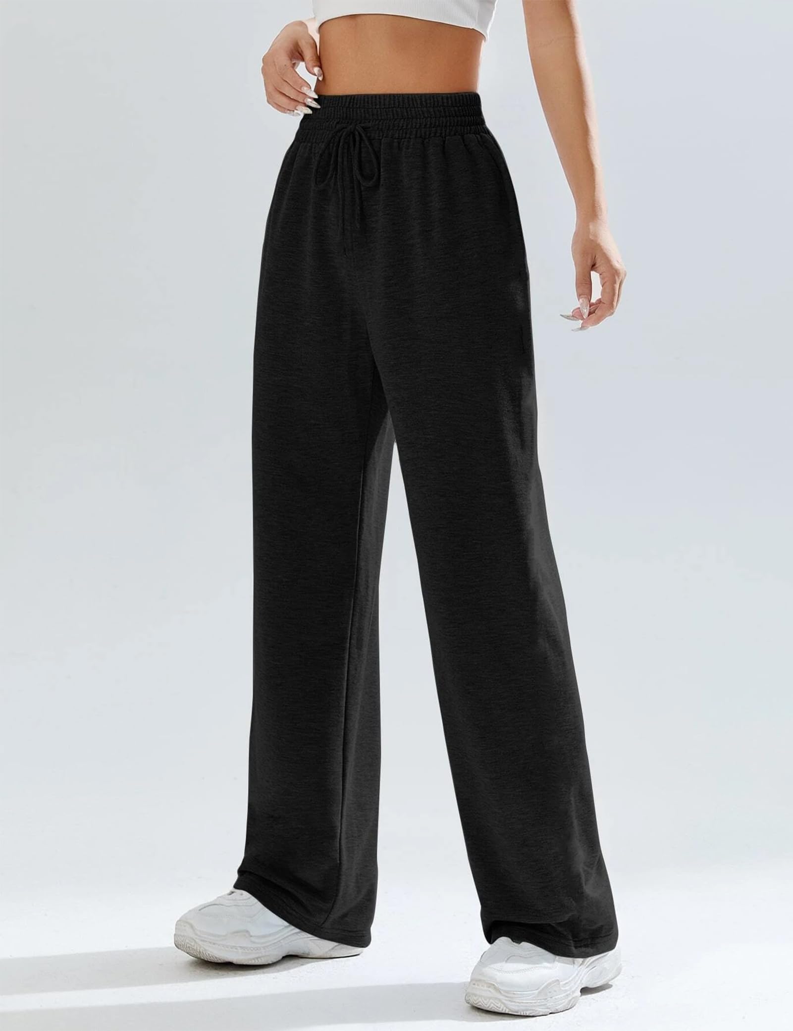 Kiench High Waisted Baggy Joggers for Teen Girls - Straight Leg Sweatpants with Drawstring | Casual Lounge, School, Gym & Streetwear Outfits