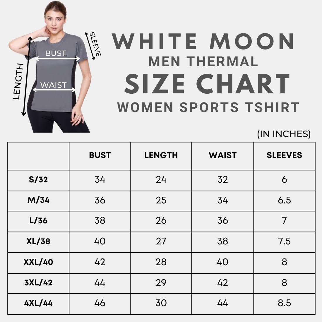 White Moon Women's Dry Fit Polyester Round Neck Half Sleeve Gym T-Shirt - Breathable Workout Top for Gym, Running, Cycling & Yoga | Moisture Wicking & Stretchable Activewear (Pack of 1) | Perfect for Fitness, Training & Outdoor Sports