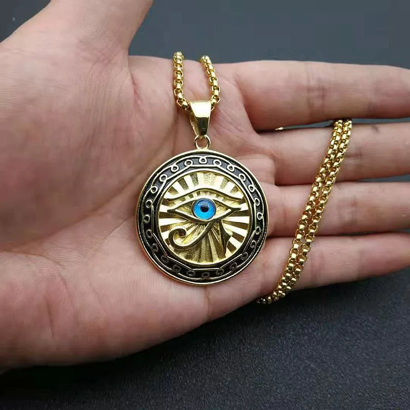 Eye of Horus Pendant Necklace - Ancient Egyptian Protection Amulet Jewelry for Men & Women - Perfect for Spiritual Healing, Meditation & Fashion Accessories