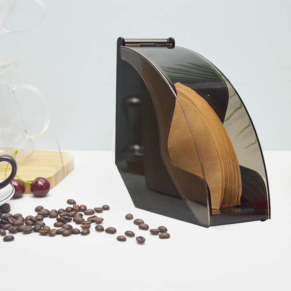 Premium Large Capacity Coffee Filter Paper Holder - Dust-Proof Durable Tapered Filter Storage Box & Dispenser Rack - Essential Kitchen Accessory for Coffee Lovers - Perfect for Home, Office & Cafe Use