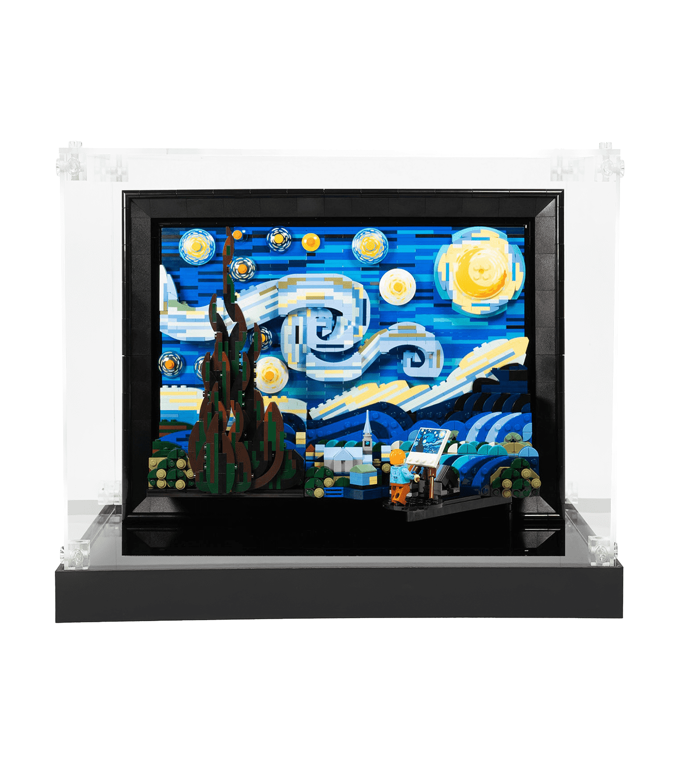 ICUANUTY Lego Display Case for van Gogh The Starry Night 21333 - Perfect for Showcasing & Protecting Your Lego Art Collection at Home or Office