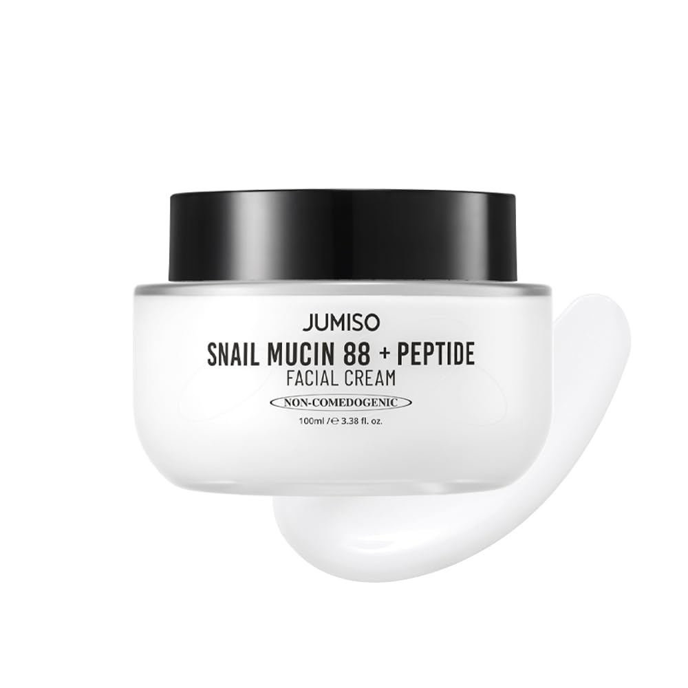JUMISO Snail Mucin 88 + Peptide Cream 100ml | Korean Beauty Moisturizer for Sensitive Skin, Acne Relief, Skin Barrier Repair & Oil Control | Day & Night Hydrating Face Cream for Dry, Oily & Combination Skin Types