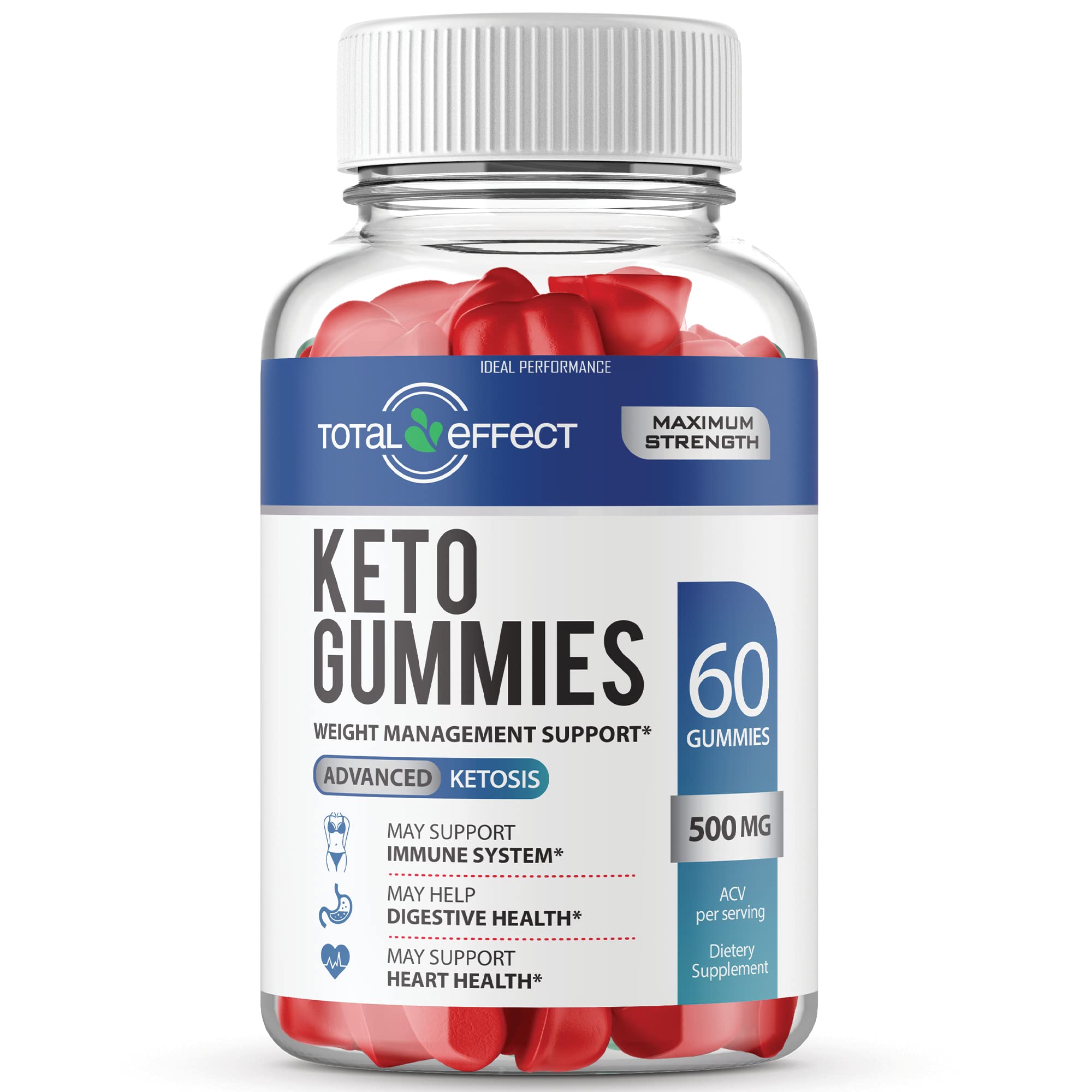 Ideal Performance Total Effect Keto Gummies - 60 Count | Sugar-Free Ketogenic Supplement for Weight Loss & Energy | Perfect for Low-Carb Diet & On-The-Go Snacking