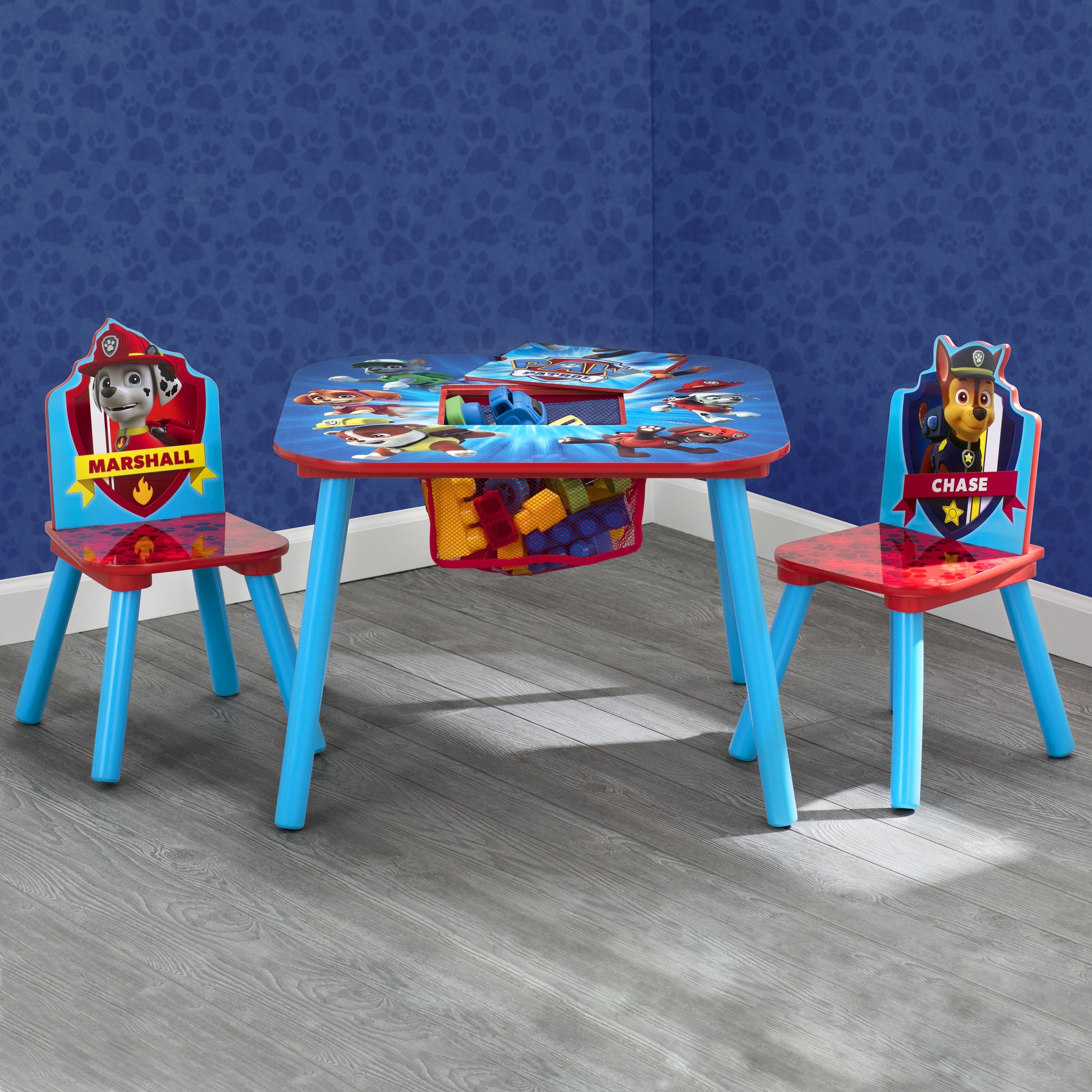 PAW Patrol Kids Table and Chair Set with Storage - Durable Children's Furniture for Playroom, Learning, and Arts & Crafts Activities