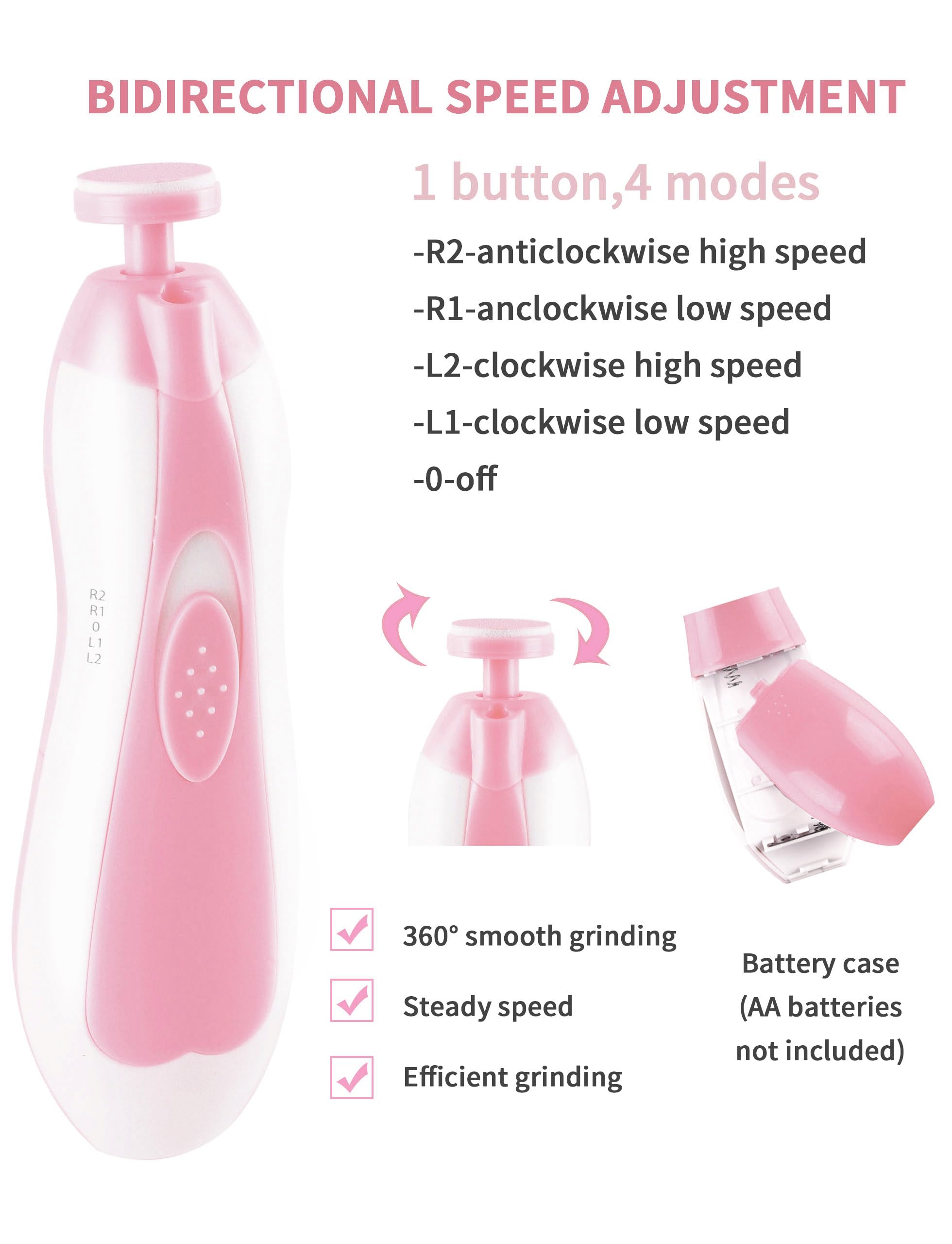 Electric Baby Nail Trimmer & Clipper Set - 6-in-1 Safe Nail File with LED Light for Newborns, Infants & Toddlers - Gentle Fingernail & Toenail Care Kit for Painless Grooming at Home or Travel