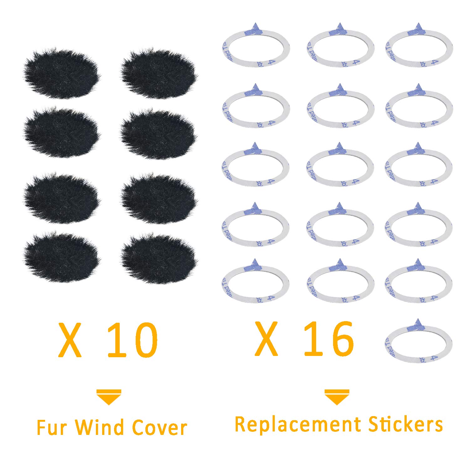 Professional Camera Mic Windscreen Dead Cat - 8 Pack Furry Wind Muff Cover for Canon G7X Mark II, Sony, Samsung DSLR Microphones - Perfect for Outdoor Vlogging, Interviews & Wind Noise Reduction