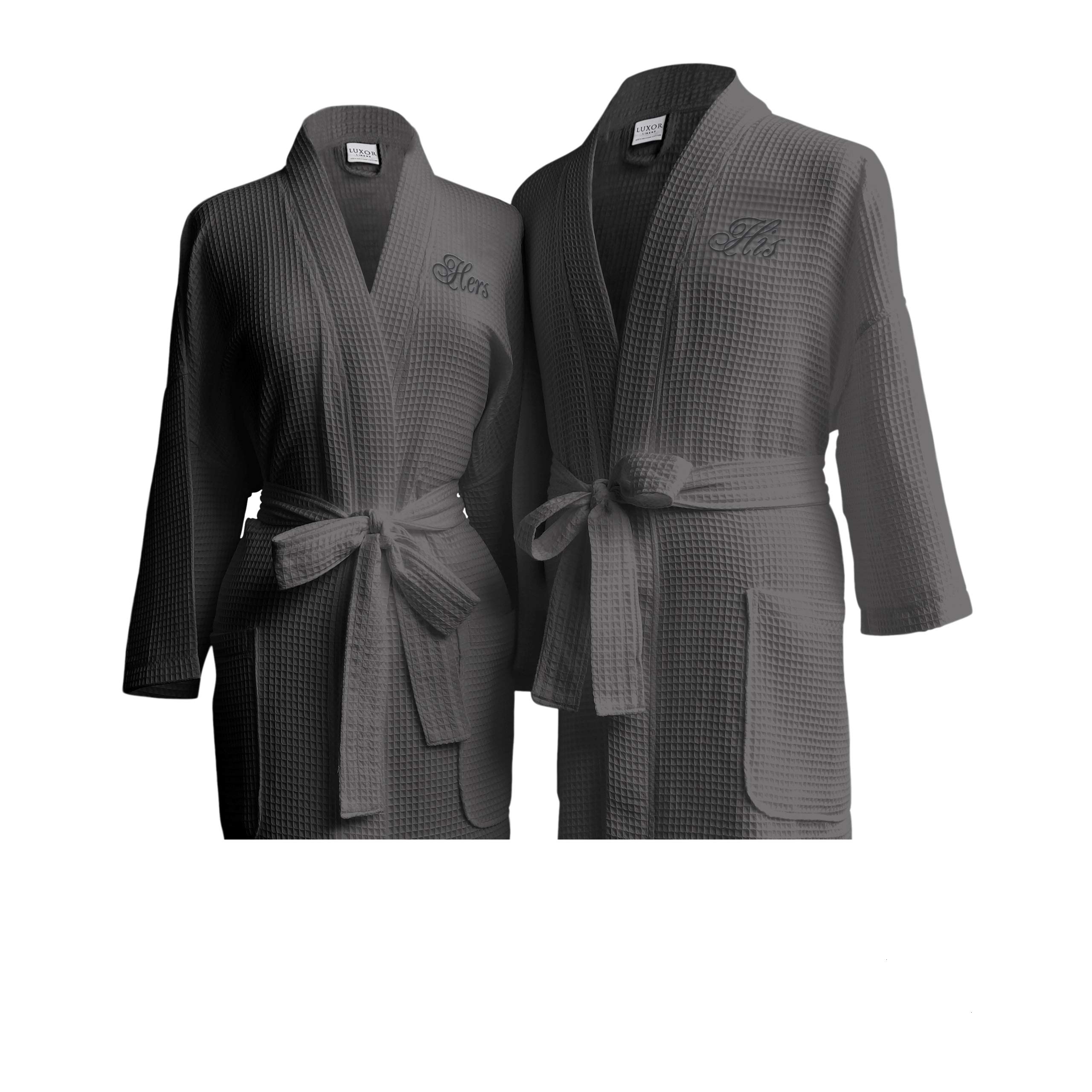 Luxor Linens Waffle Weave Spa Bathrobe - Ciragan Collection | Soft Cotton Robe for Women & Men | Perfect for Spa, Hotels, and Relaxing at Home