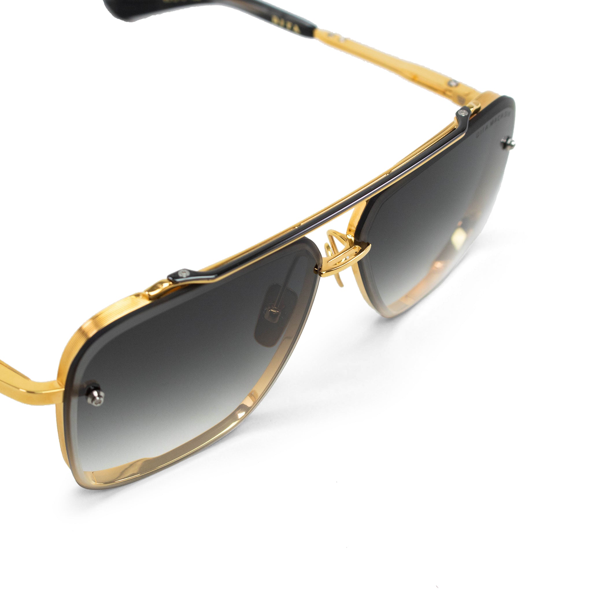 Dita Eyewear DTS121 Mach Six Yellow Gold/Black Polarized Sunglasses for Men - Luxury Aviator Style for Driving, Travel & Outdoor Activities