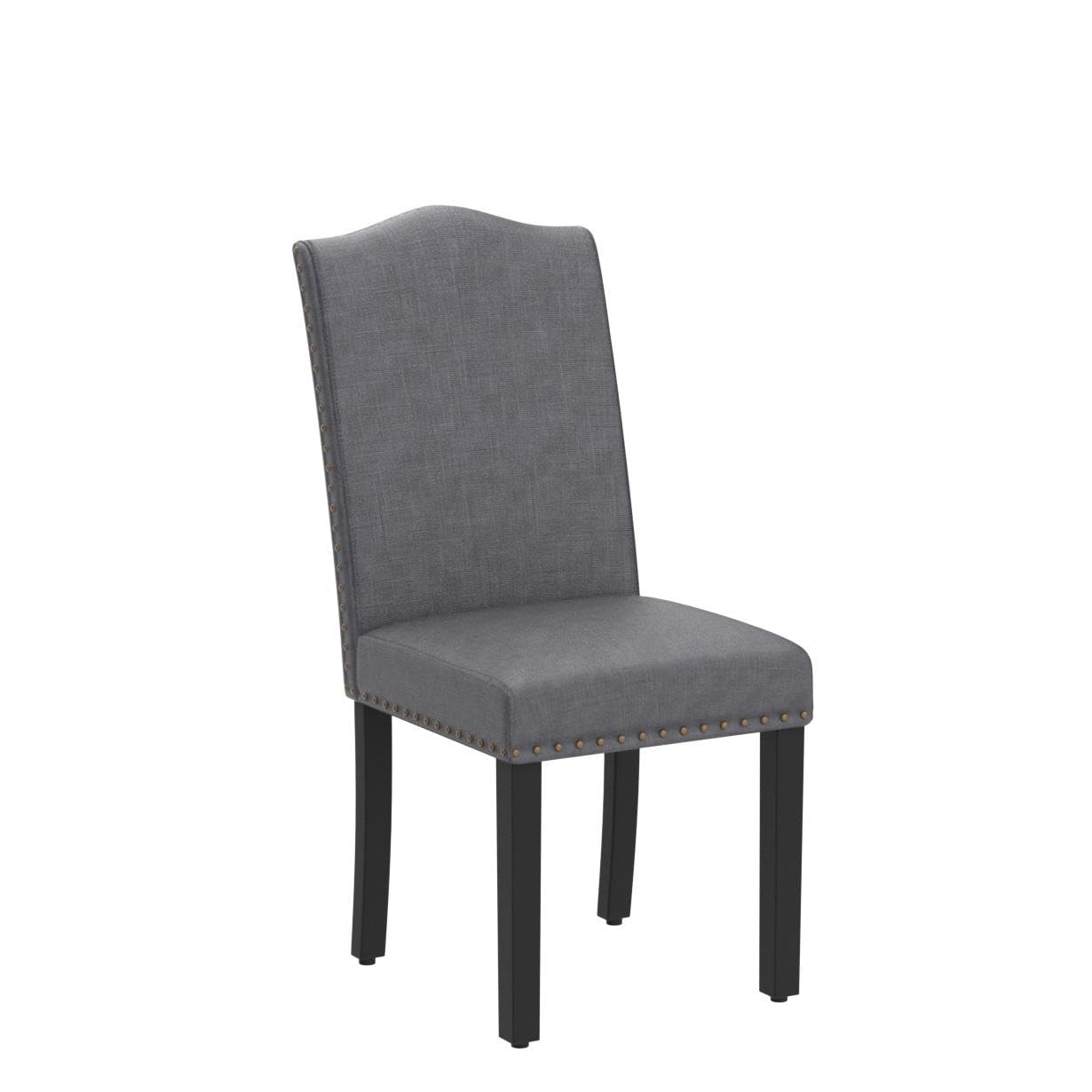 Yaheetech 6-Piece Dark Gray Dining Chairs Set - Rubber Wood Legs & Non-Woven Fabric Armless Chairs for Kitchen, Living Room, Hotel, Wedding, Lounge, Reception - Perfect for Home Dining, Office Meetings, and Event Seating