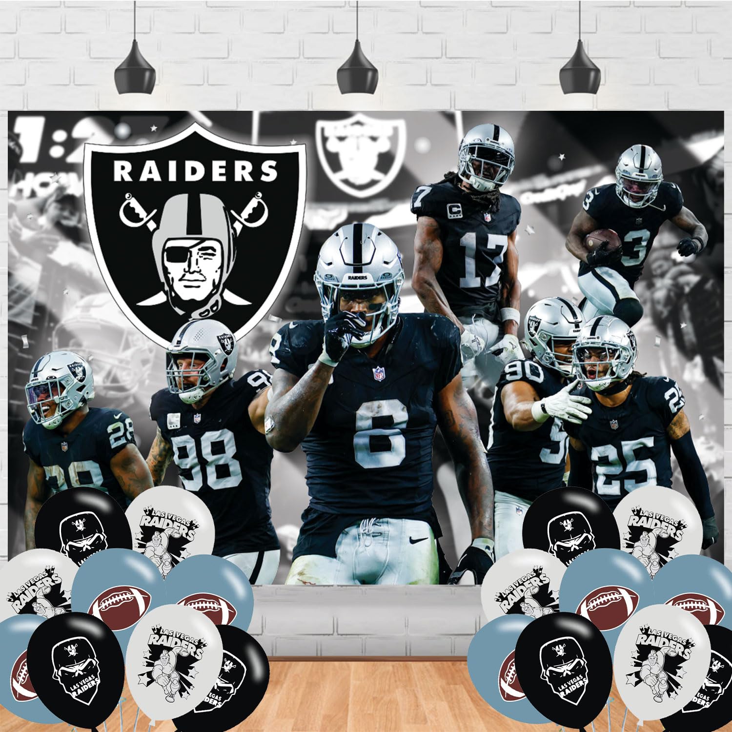 Las Vegas Raiders Birthday Backdrop - Football Party Decorations, Themed Poster for Studio Photo Shoot Props | Perfect for Raiders Fan Parties, Game Day Decor & Birthday Celebrations
