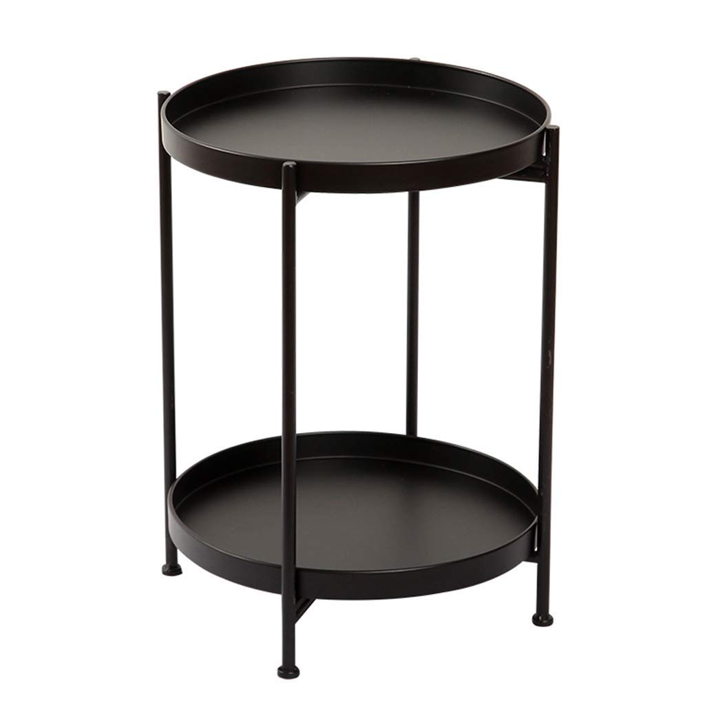 **Stylish Wrought Iron Coffee Table - Round Mini Side Table for Living Room, Sofa & Bedside - Durable & Simple Design (Black) - Perfect for Small Spaces, Apartments & Home Decor**