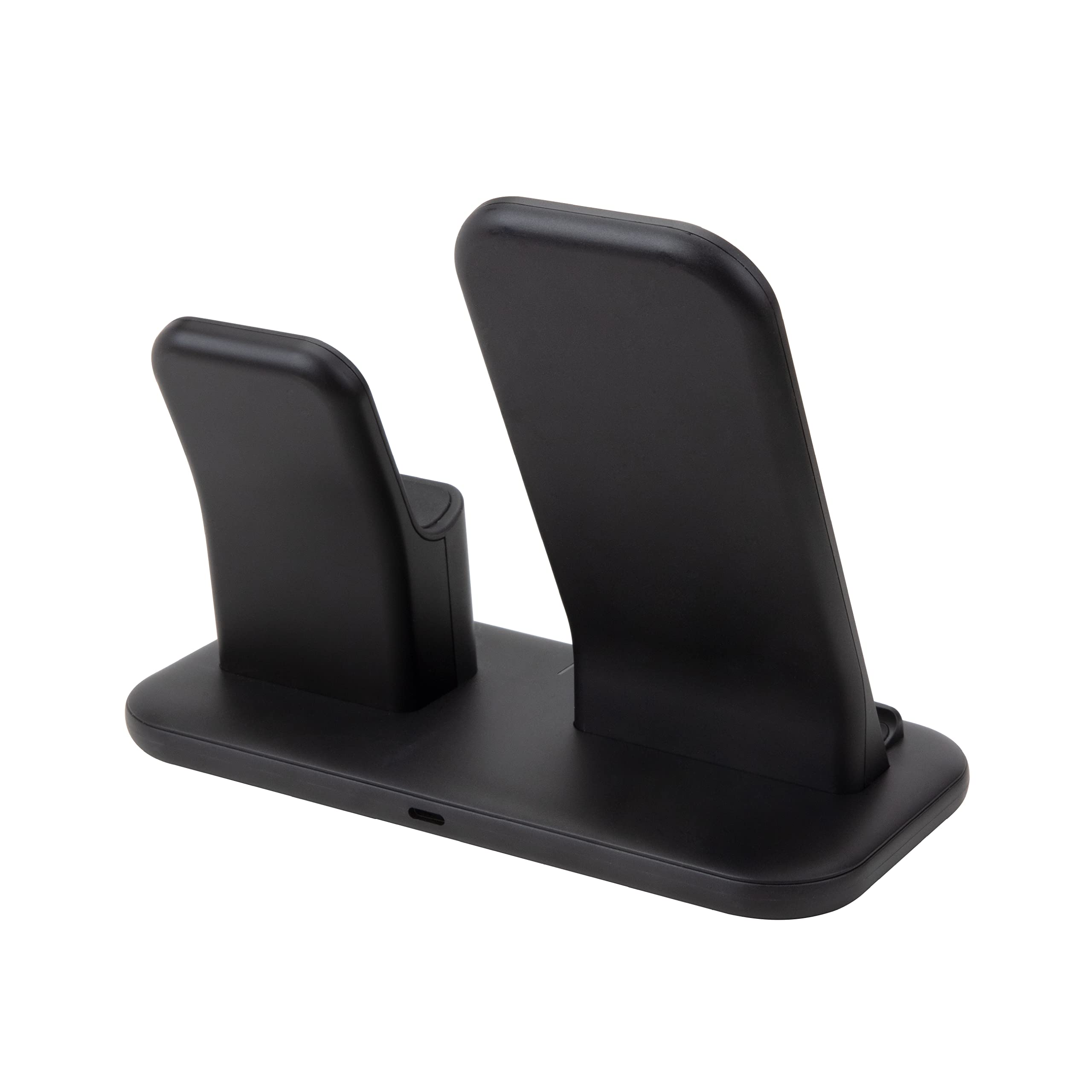 Scosche CSQ3N1-SP Qi-Certified Wireless Charging Dock - Compatible with iPhone, Samsung, AirPods & Smartwatches - Fast Wireless Charger for Home, Office & Car - Black