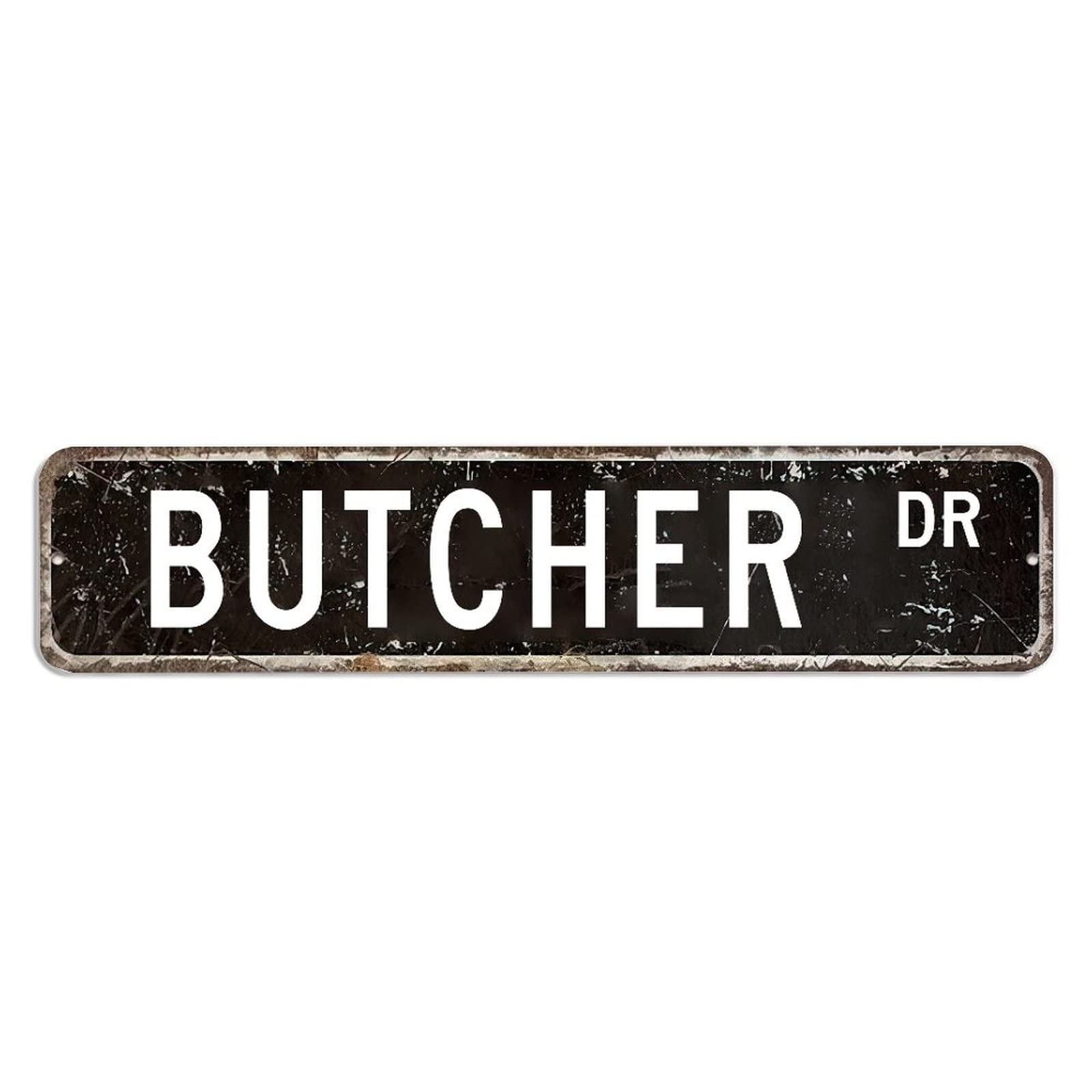 Custom Butcher Sign - Personalized Metal Street Sign for Butcher Shop Decor, Retro Diner Wall Art - 4x18 Inch Quality Metal Gift for Butchers & Meat Lovers | Perfect for Home Kitchen, Restaurant, or Butcher Shop Display