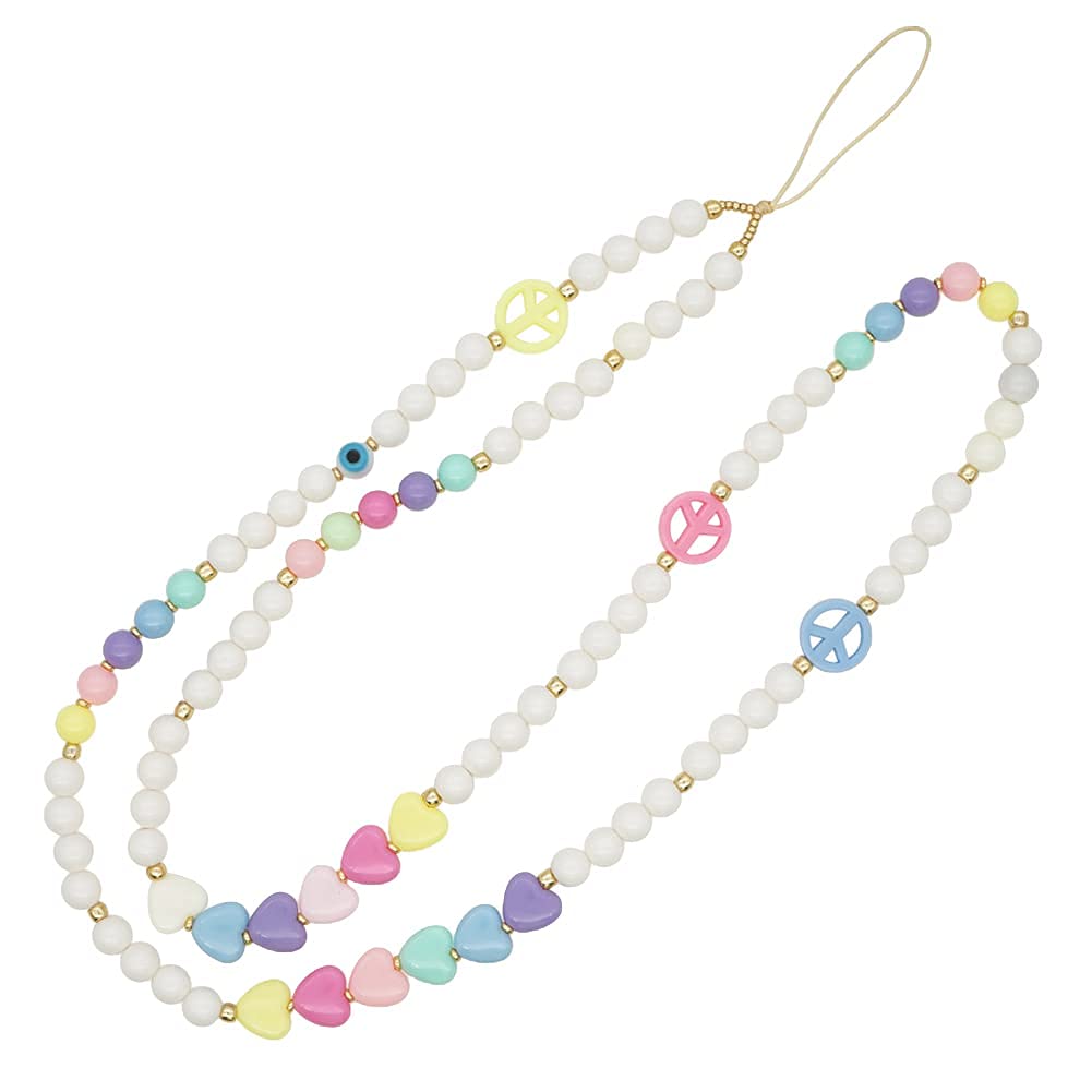 Colorful Beaded Phone Lanyard - Anti-Lost Wrist Strap for Smartphones