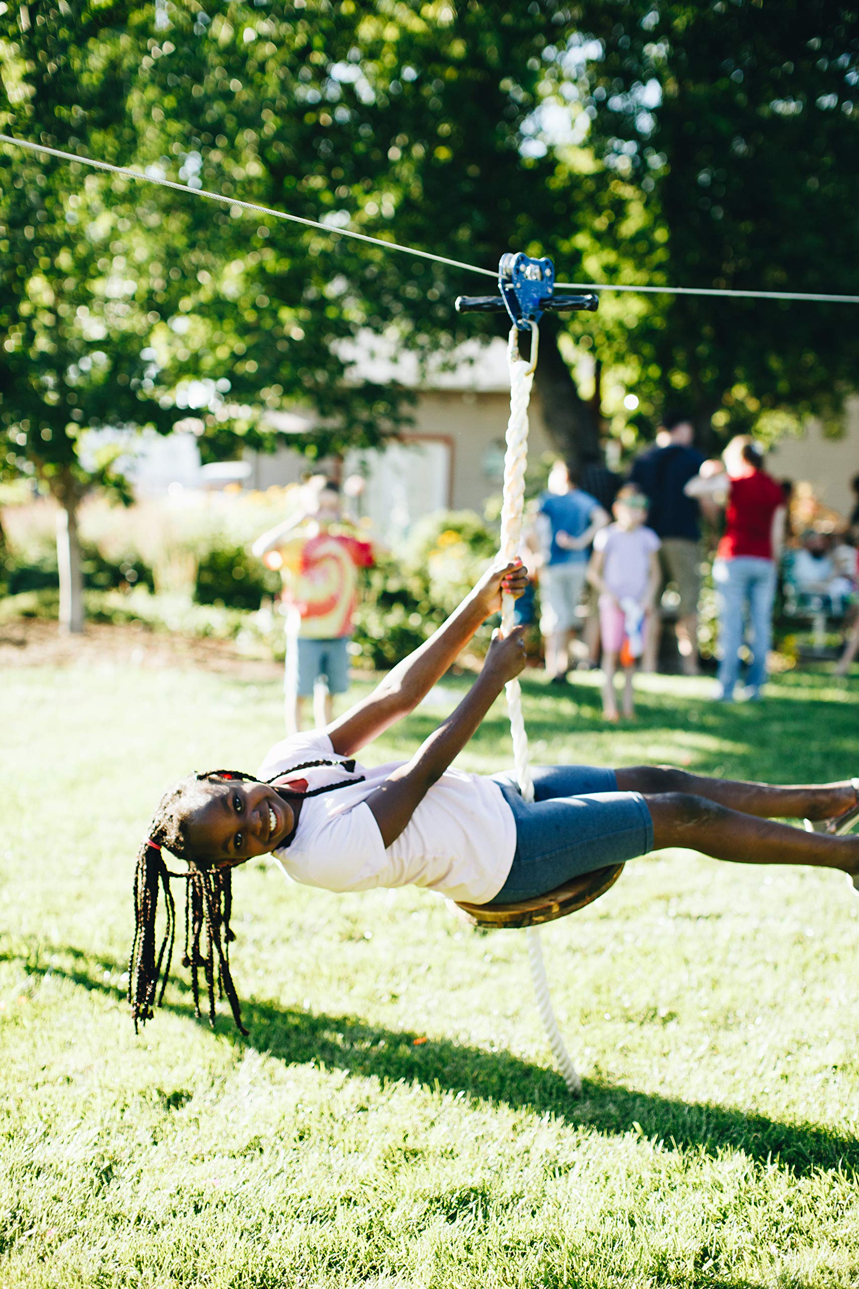 ZIPLINEGEAR Drifter Zip Line Seat for Kids & Adults - Adjustable Nylon Harness with Steel Screw Lock Carabiner - Perfect for Backyard Adventure, Treehouse Fun & Outdoor Recreation