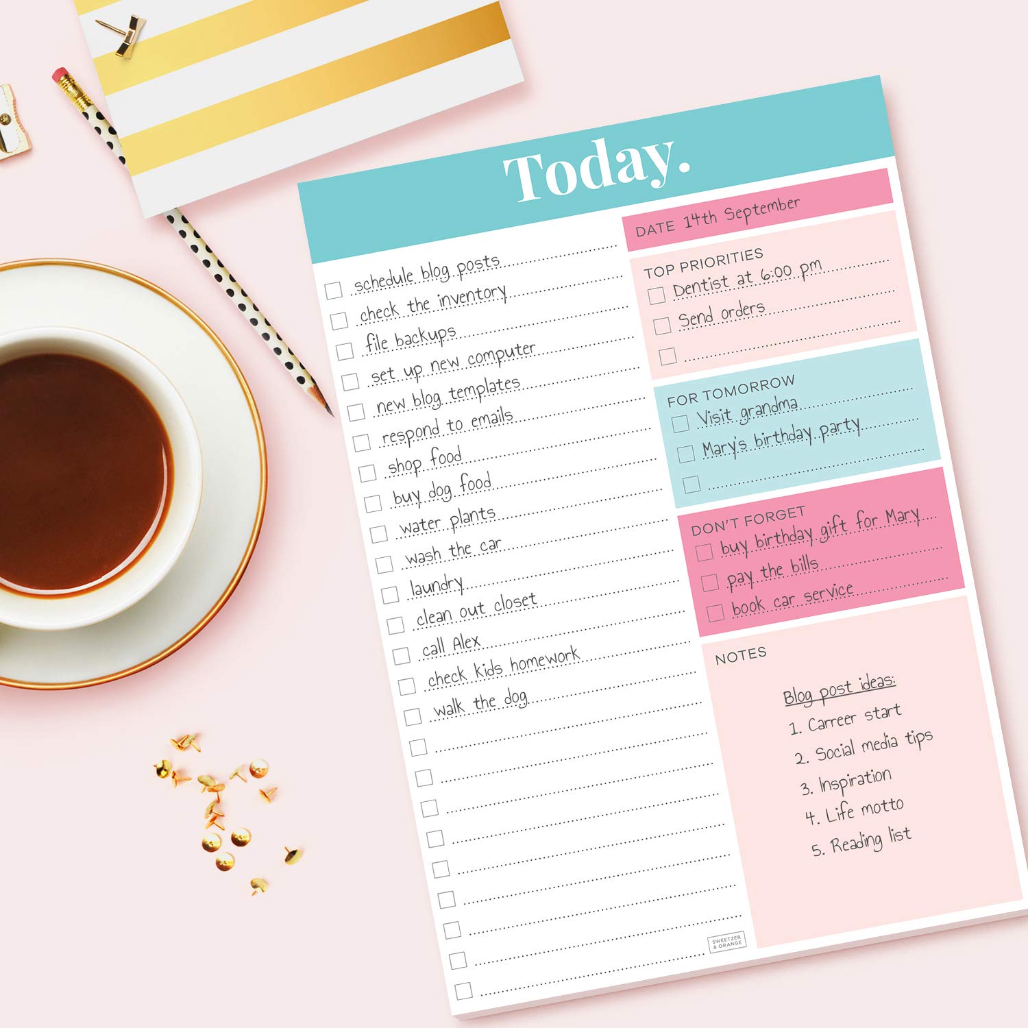 Sweetzer & Orange 2025 Daily Planner - Undated 7x10