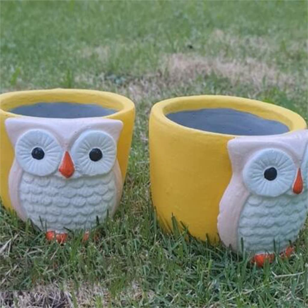 Cute Owl Flower Pot Silicone Resin Mold for Succulent Plants - DIY Gypsum Cement Concrete Clay Molds, Candle Holder Making Kit - Perfect for Home Garden Decor & Handmade Craft Projects