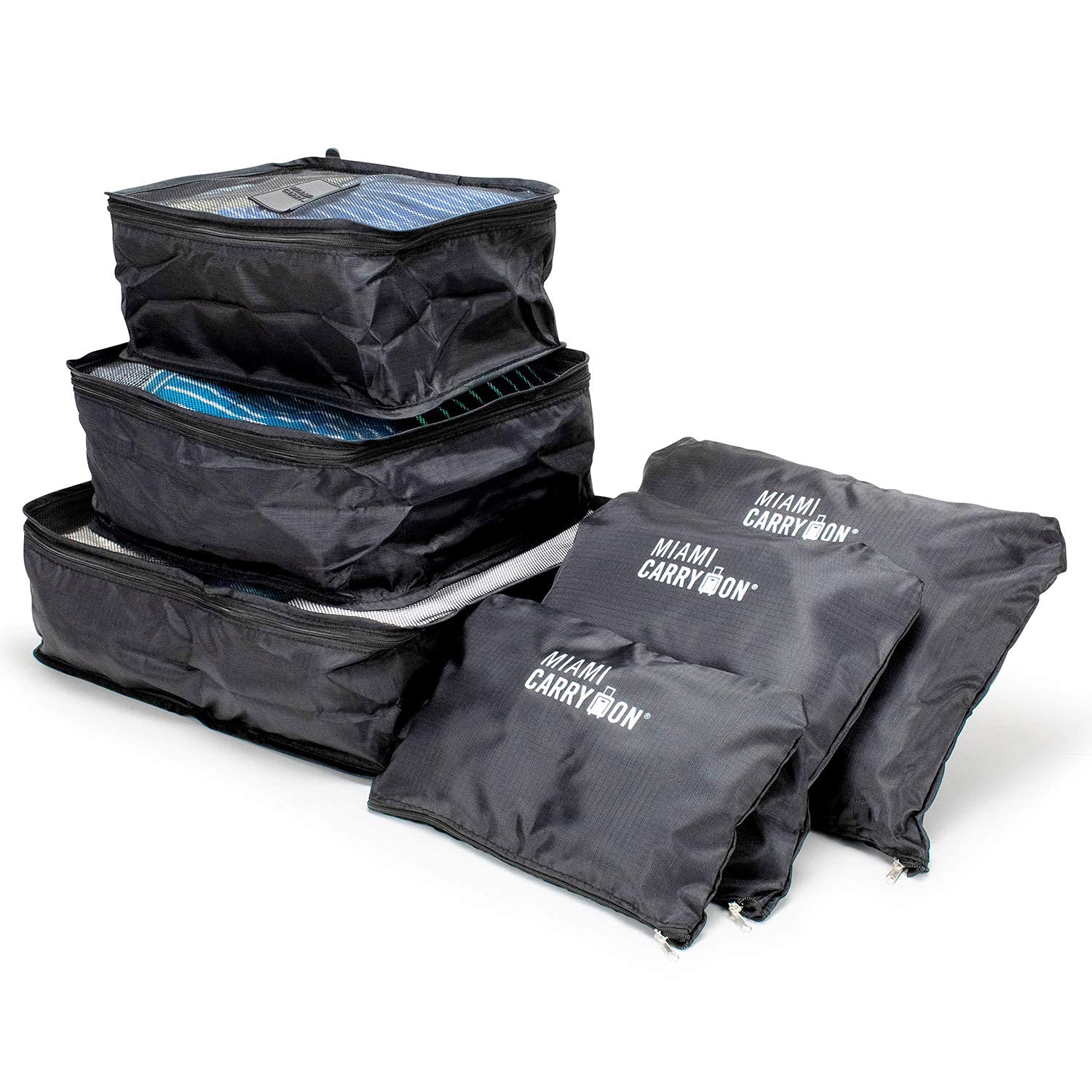12-Piece Packing Cubes Set for Travel Luggage Organization - Black | Space-Saving Travel Accessories for Suitcases, Backpacks & Carry-Ons