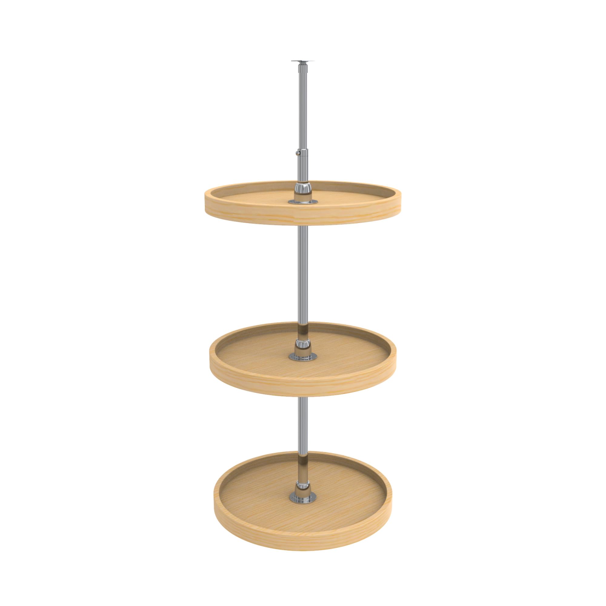 Rev-A-Shelf 18-Inch Wooden 3-Tier Full Circle Lazy Susan Turntable Organizer - 4WLS073-18-536 - Perfect for Kitchen Cabinets, Pantry Storage & Spice Rack Organization