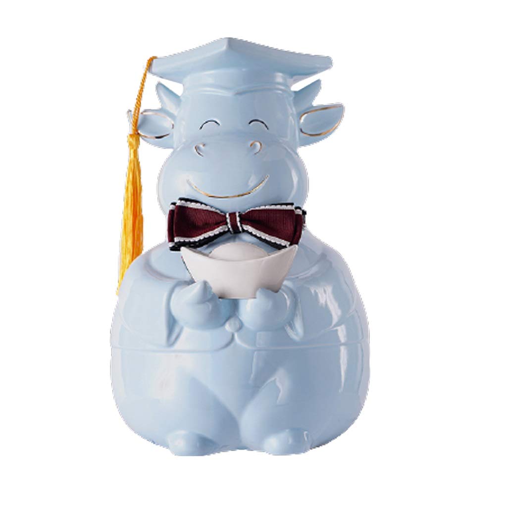 Ceramic Piggy Bank for Kids & Adults - Cute Cow Money Bank with 8000 Coin Capacity, Creative Learning Tool & Lucky Ornament Gift for Birthday, Christmas | Practical Savings Jar for Home, Office & Classroom Use