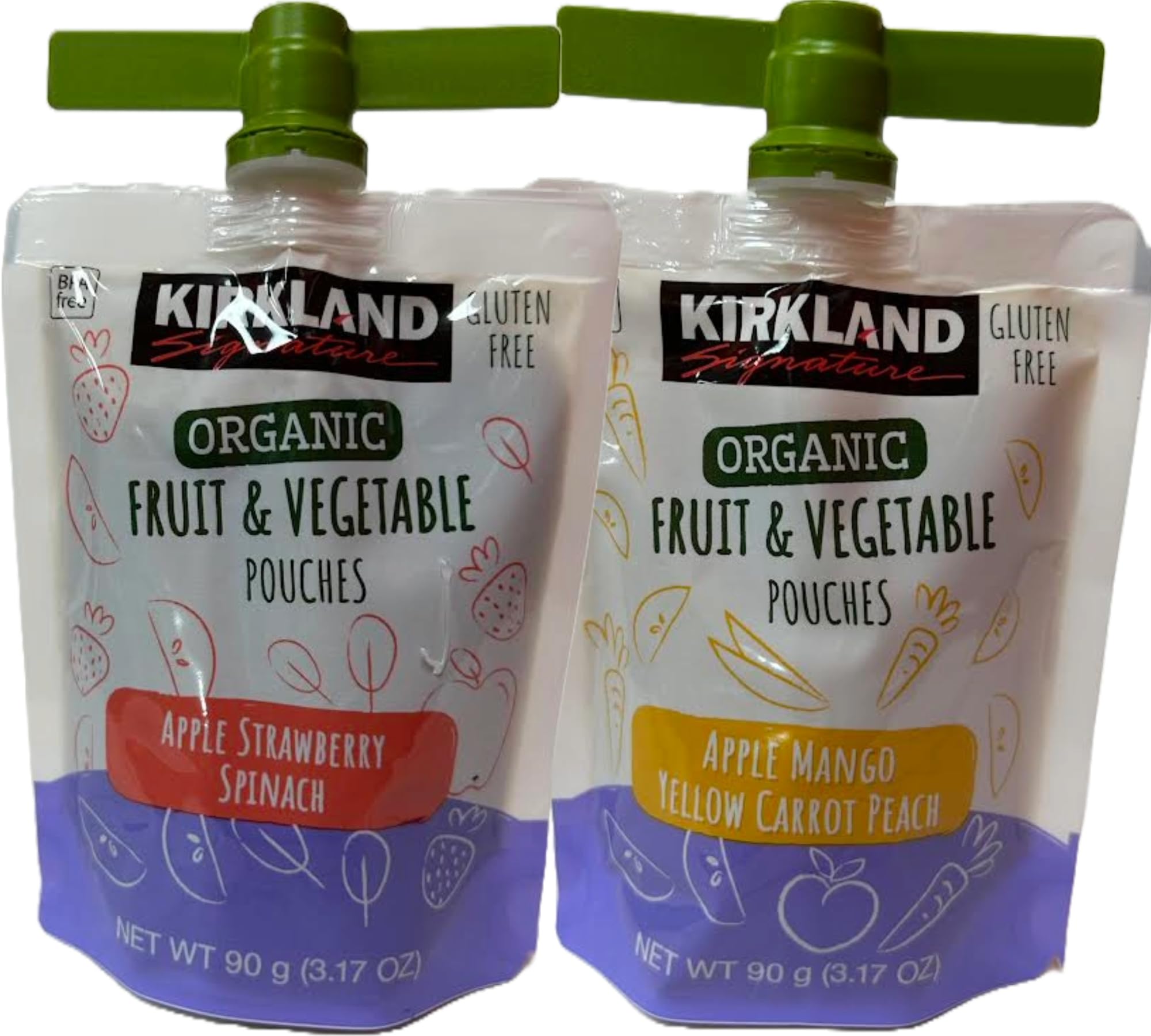 Organic Fruit Snacks Variety Pack - Unsweetened Apple Sauce, Mango, Yellow Carrot Peach & Apple Strawberry Spinach | Gluten Free, Vegan, Keto Friendly | Nut & Dairy Free | Recloseable BPA Free Pouches (3.17 oz, Pack of 12) | Perfect for School Lunches, Office Snacks & On-the-Go Healthy Eating