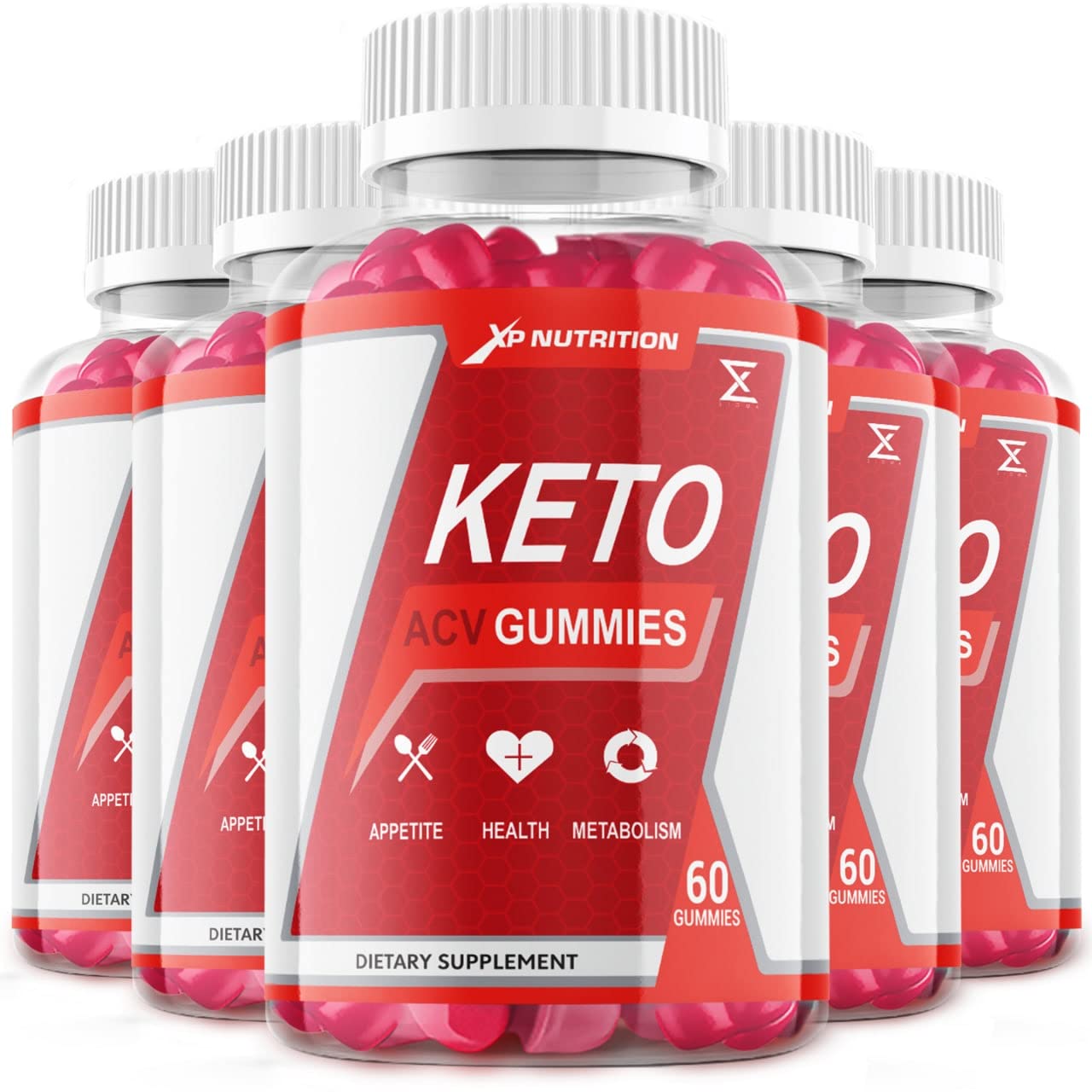5 Pack XP Nutrition Keto ACV Gummies - 300 Count | Apple Cider Vinegar Keto Supplement for Weight Loss & Energy Boost | Perfect for Ketogenic Diet, Low Carb Lifestyle & On-the-Go Snacking