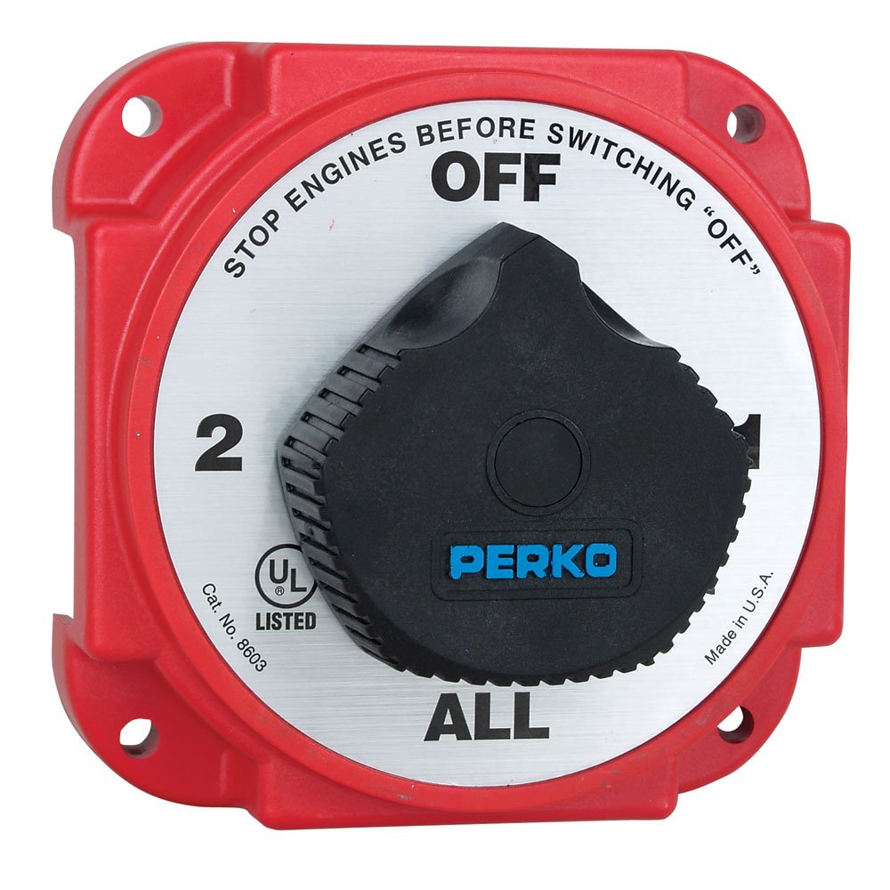 Perko Heavy Duty Battery Selector Switch with Alternator Field Disconnect - Marine & RV Dual Battery System for Reliable Power Management | Perfect for Boats, Yachts, and Off-Grid Vehicles