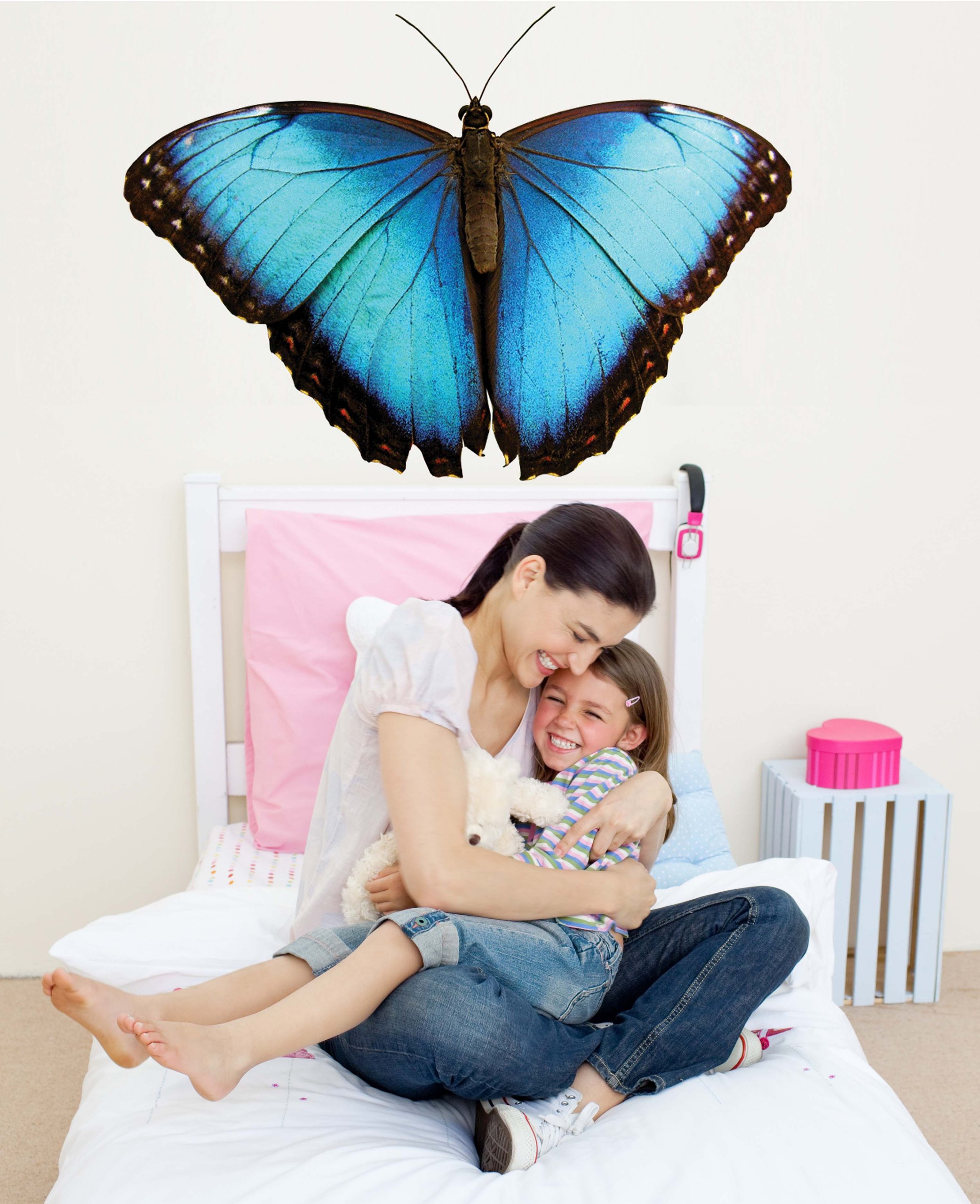 Electric Blue Butterfly Wall Decal Stickers - Removable Vinyl Wall Art for Kids Room, Nursery, Bedroom Decor - Perfect for Home, Office, and Party Decorations