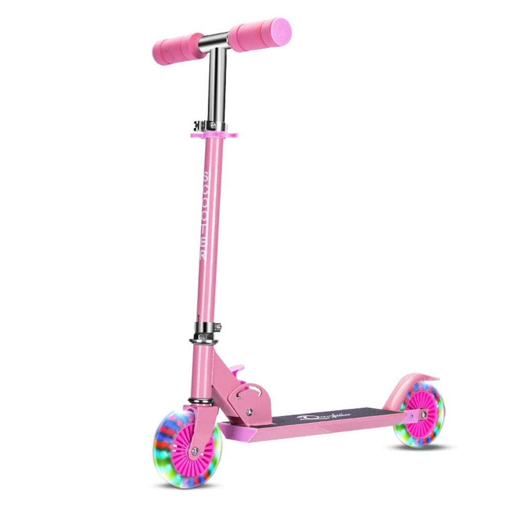 2 Wheel Adjustable Height Scooter with LED Light Up Wheels - Home Gym Fitness Equipment for Adults & Kids - Perfect for Indoor Workouts, Balance Training & Fun Family Activities