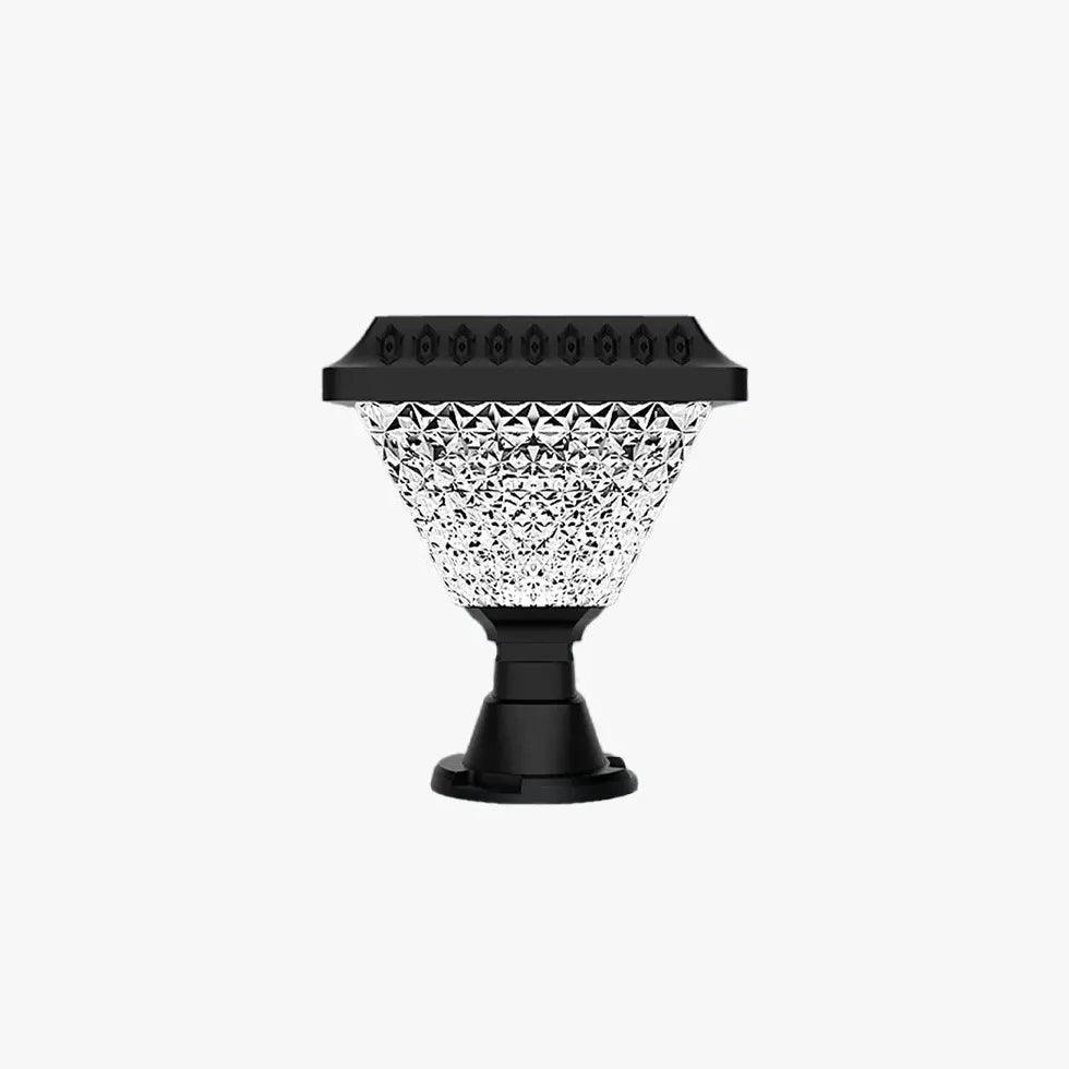 Solar Powered Diamond Faceted Outdoor Pillar Lights - Waterproof LED Landscape Lighting for Garden, Pathway, Patio, and Driveway Decoration