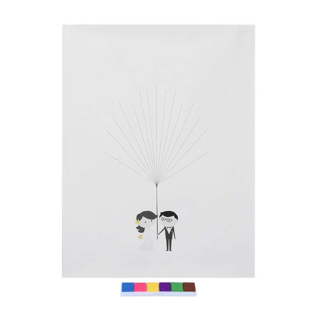 Alvinlite DIY Wedding Guest Book - Fingerprint Tree Painting Kit for Bride & Groom | Unique Wedding Decoration & Keepsake | Perfect for Bridal Showers, Receptions & Anniversary Gifts