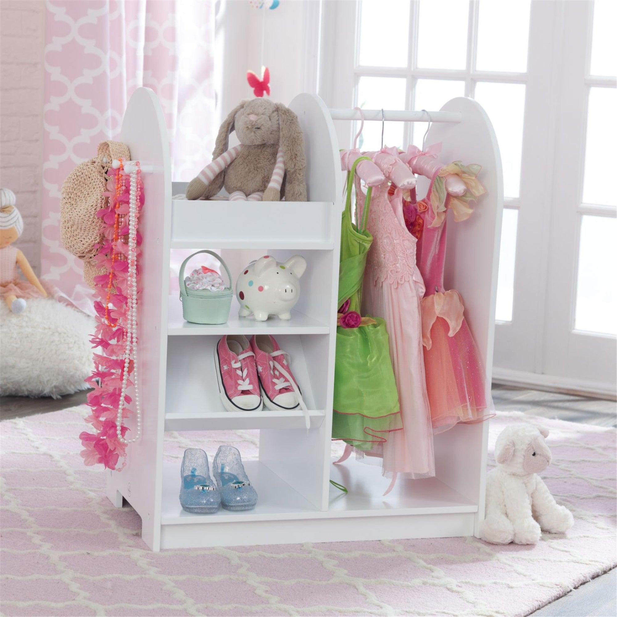 KidKraft White Fashion Pretend Play Station - Kids Role Play Toy for Dress Up & Imagination Games - Perfect for Home, Preschool & Playroom