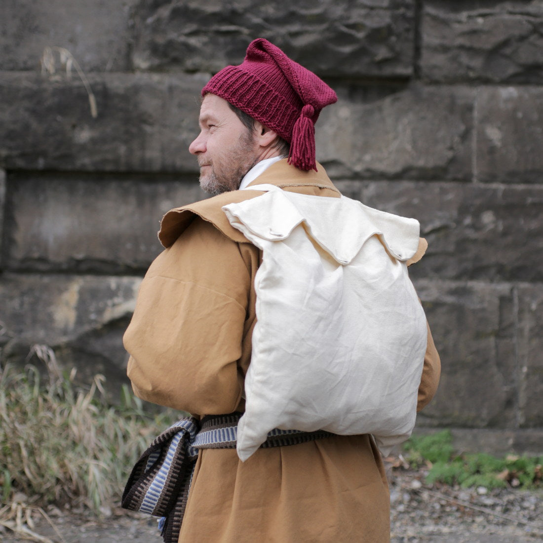 Premium Linen Knapsack Backpack with Lining - Stylish & Durable for Travel, Work, and Daily Commute