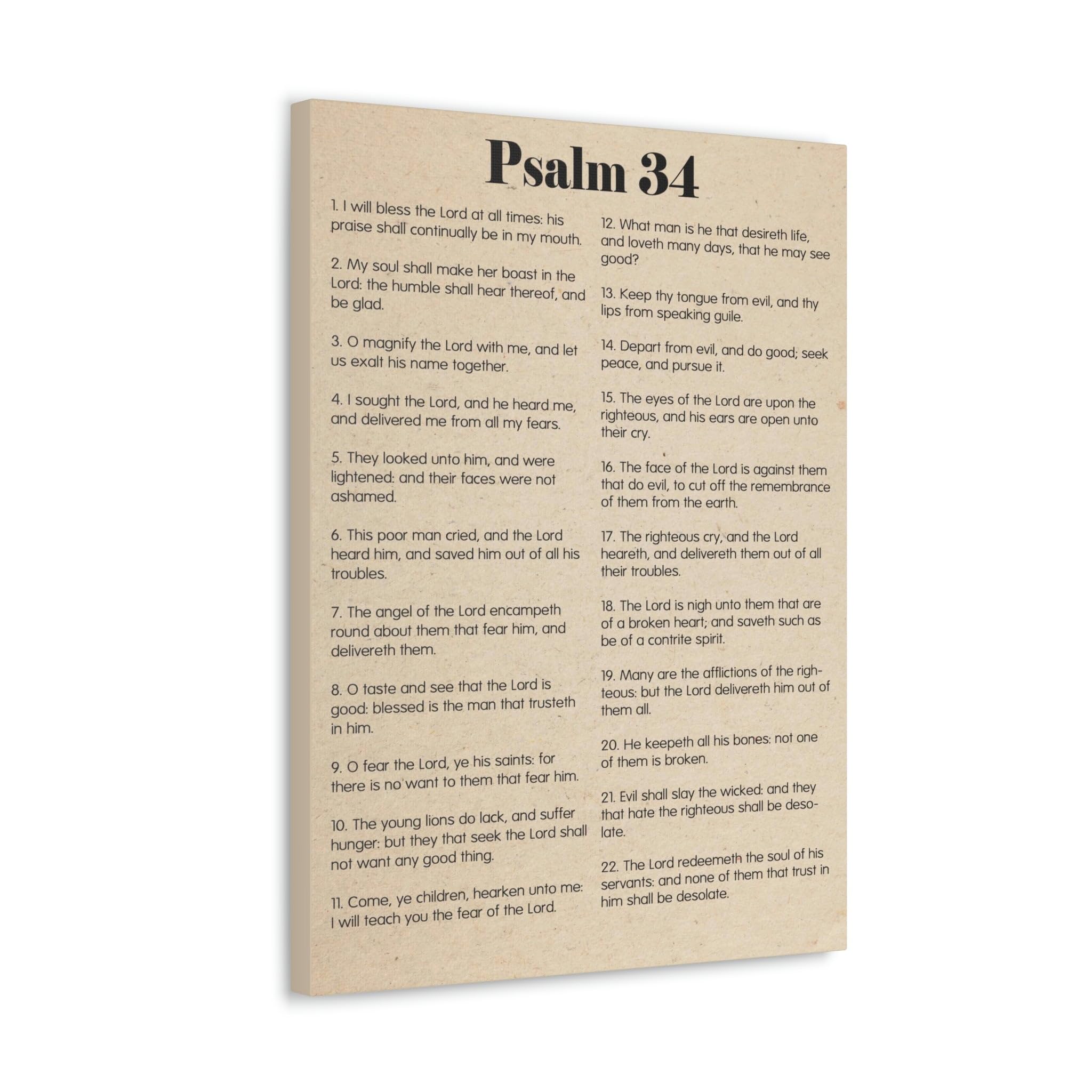 Christian Bible Verse Canvas Art - Psalm 34 Brokenness to Wholeness Scripture Wall Decor | Inspirational Gift for Home, Church & Office