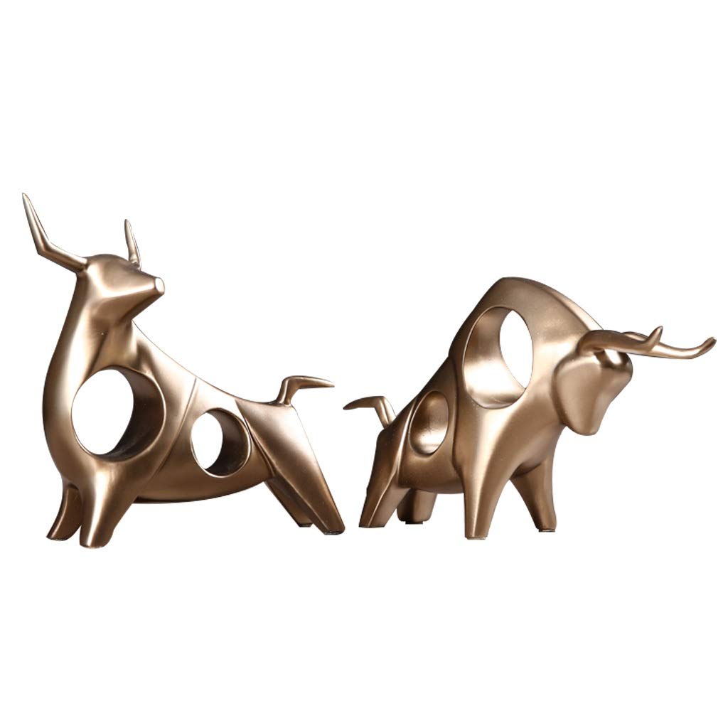 ZJF Modern Lucky Cow Sculpture - Minimalist Christmas Decor, Small Porch & Home Ornament for TV Stand, Bookcase, Office, Wine Cabinet - Perfect Holiday Tabletop Decoration & Festive Gift Idea