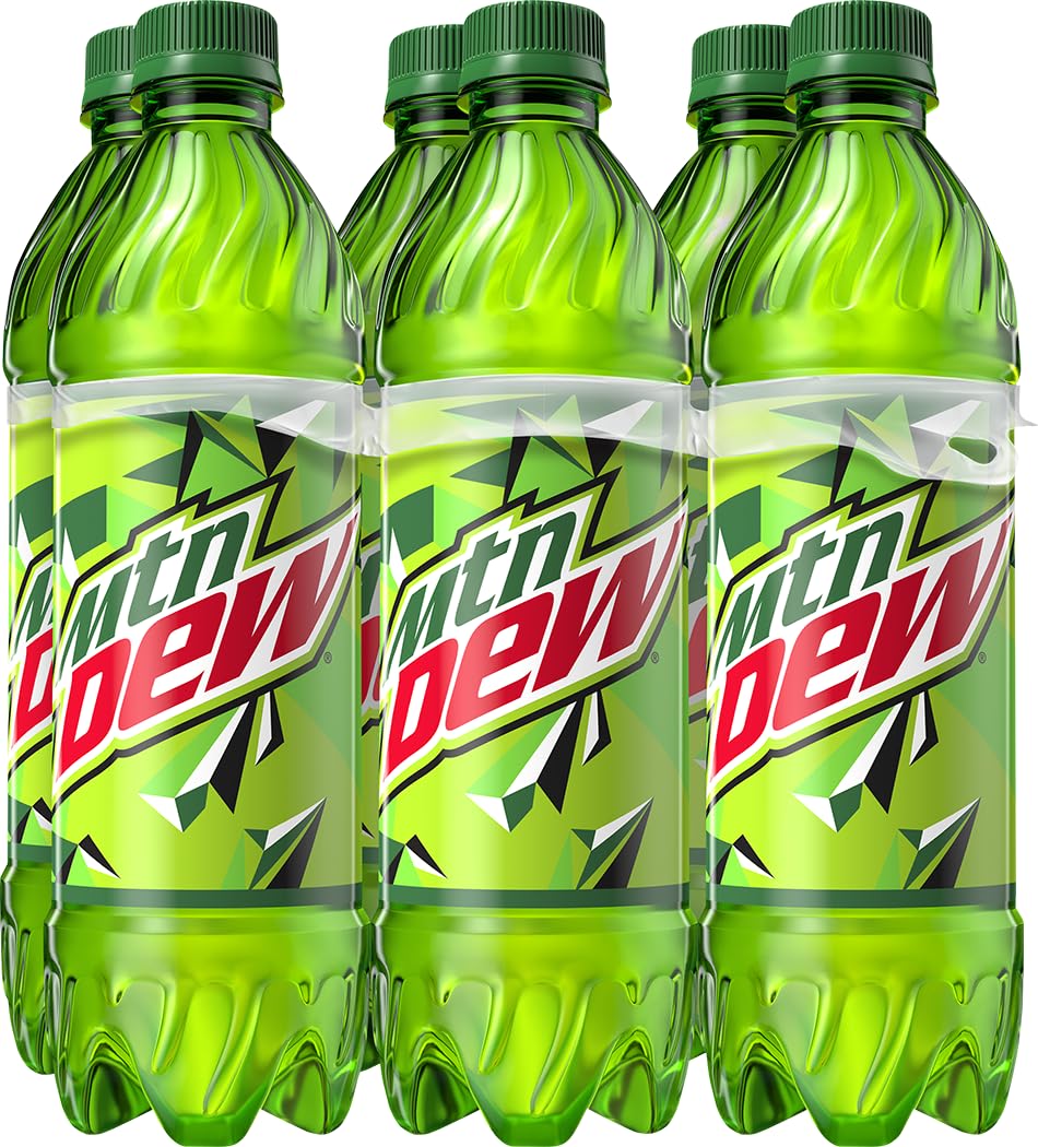Mountain Dew Citrus Soda - 6 Pack of 16.9 Fl Oz Bottles - Refreshing Energy Drink for Gaming, Sports & Outdoor Activities