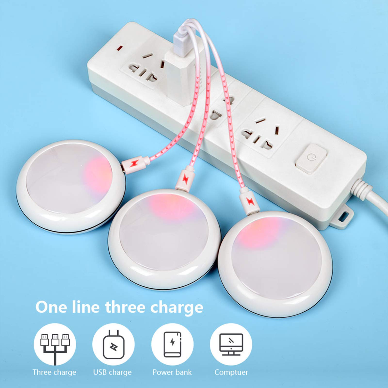 Rechargeable RGB LED Puck Lights with Remote - 6 Pack Dimmable Under Cabinet Lights for Kitchen, Bookcase, Showcase, Pantry | Perfect for Home Decor, Accent Lighting & Nighttime Illumination