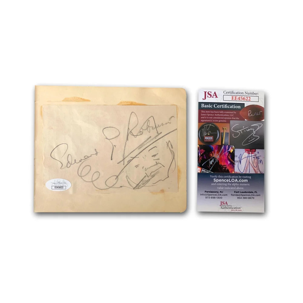 Edward G. Robinson Signed Sketch Autograph - JSA Certified COA - Key Largo Movie Memorabilia - Perfect for Film Collectors & Classic Hollywood Decor