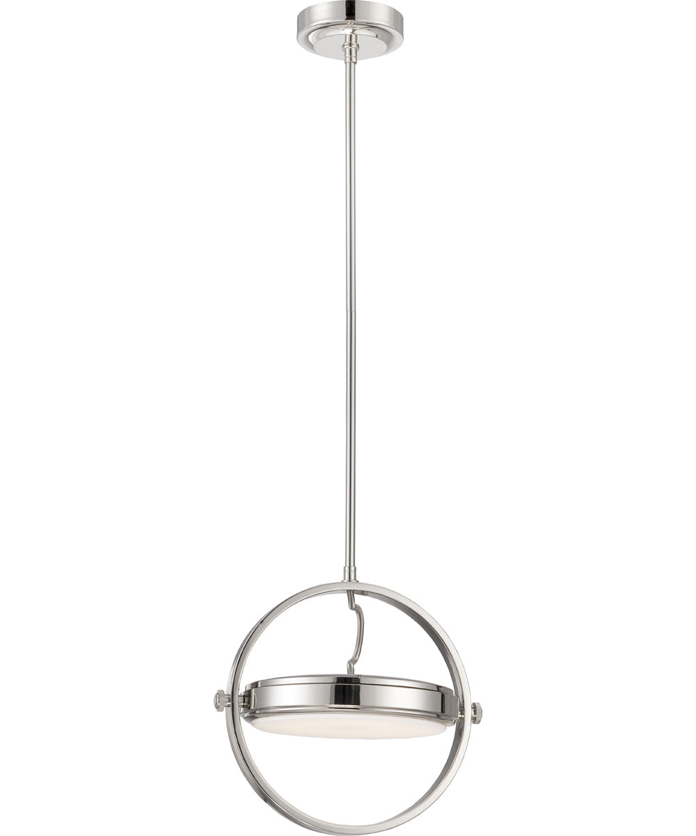 13W LED Gyro Single Light Pendant Fixture in Polished Nickel - Perfect for Kitchen Island, Dining Room, or Entryway Lighting